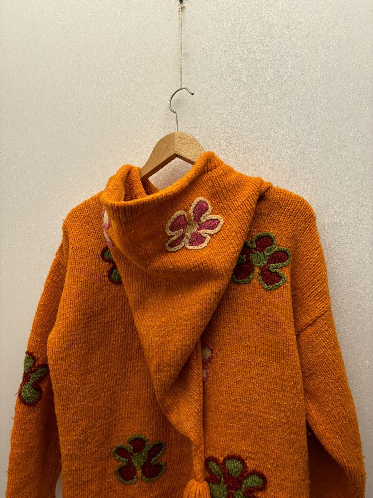 Japanese Brand × Vintage Vintage Hippie Witch Hand Wool Knitted Flowers Zip Hoodie Size US M / EU 48-50 / 2 - 6 Thumbnail