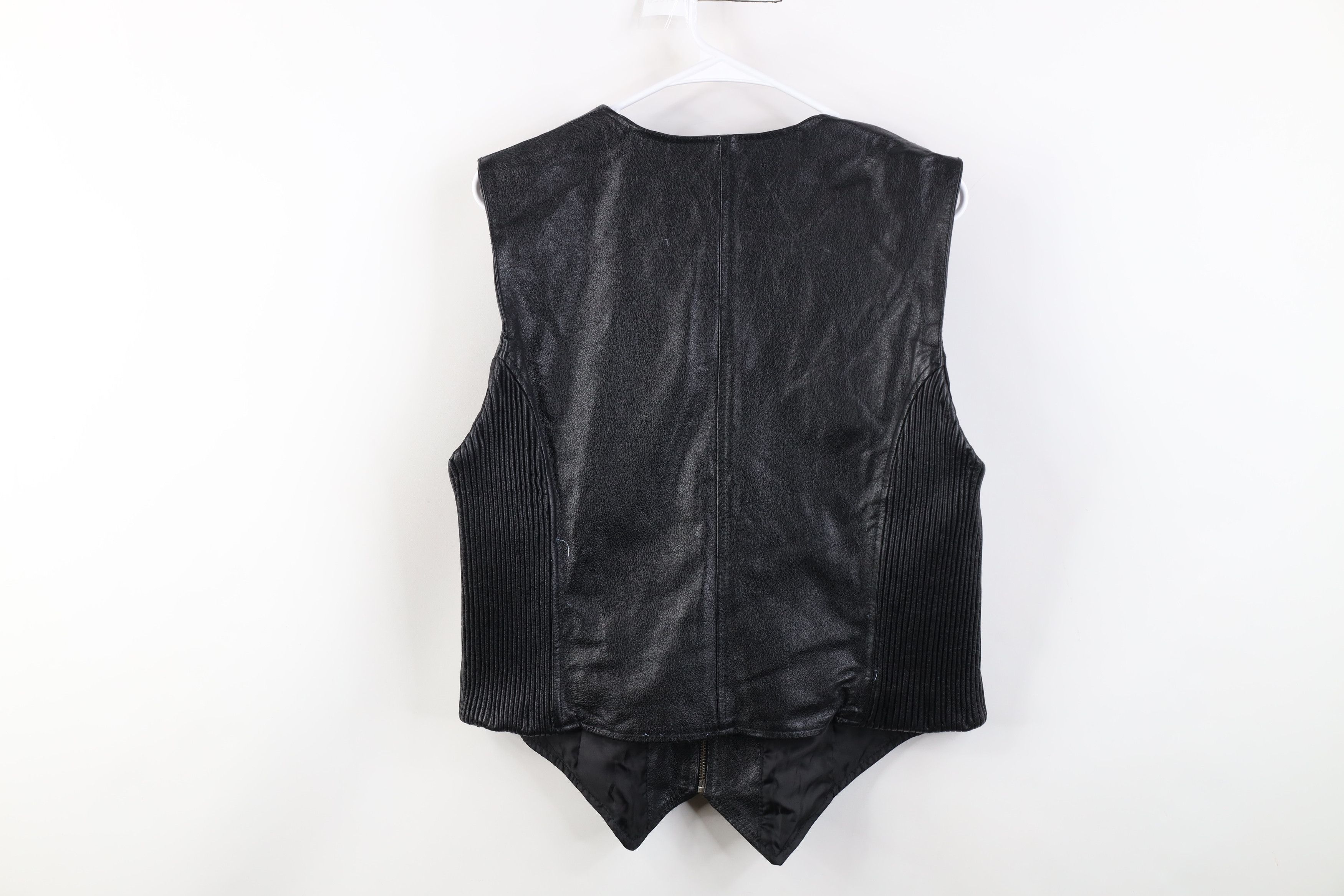 Vintage Vintage 90s Streetwear Wear Black Leather Motorcycle Vest Size XXL / US 16-18 / IT 52-54 - 13 Thumbnail