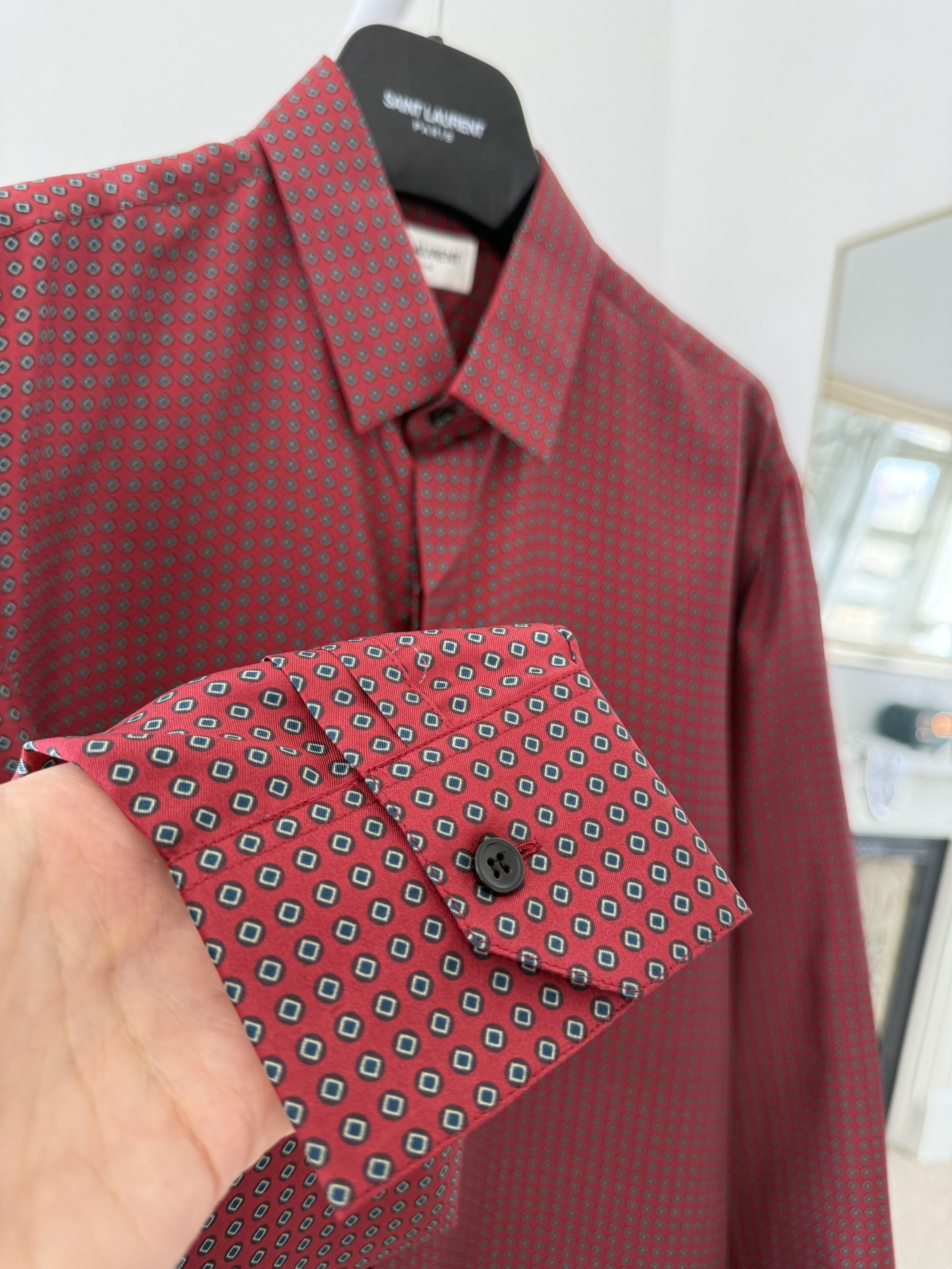 Saint Laurent Paris SS23 Saint Laurent Silk Diamond Shirt Size US M / EU 48-50 / 2 - 7 Thumbnail