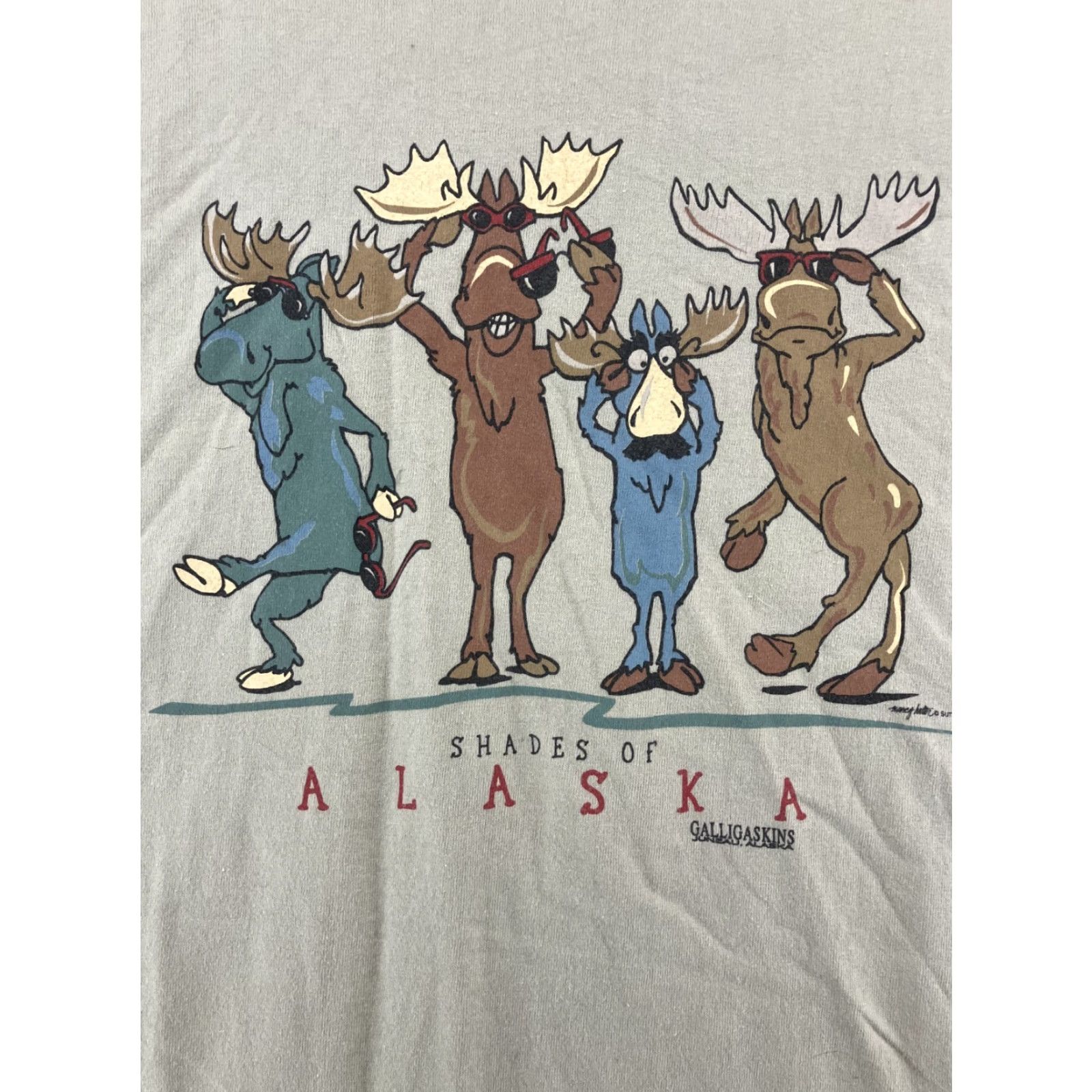 Vintage Vintage GALLIGASKINS Juneau Alaska T-Shirt Men 2XL Tan Graphic Moose US Vintage Theme Size US XXL / EU 58 / 5 - 2 Thumbnail