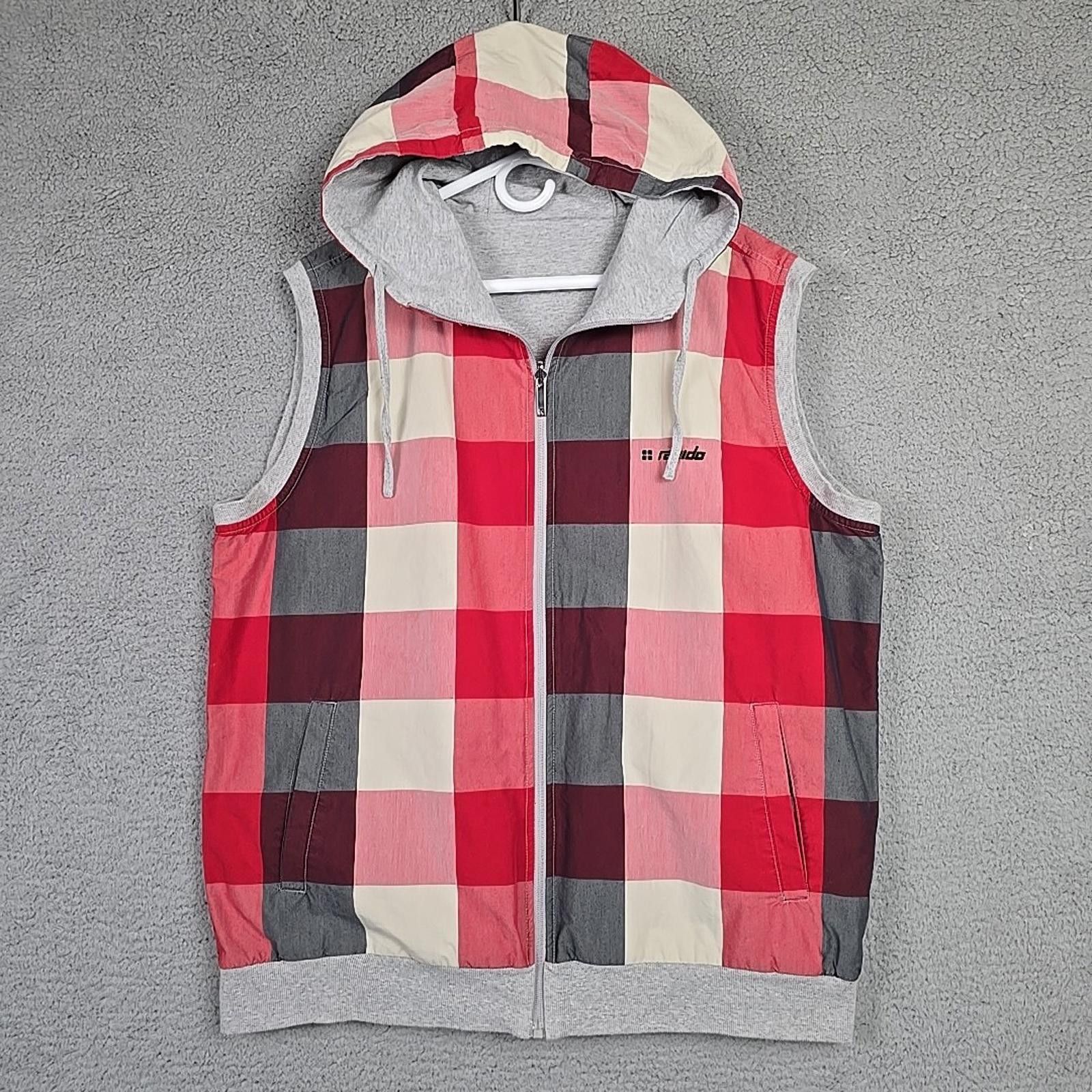 Other Rapido Full Zip Reversible Sz L Red Plaid/Gray Hooded Vest Size US L / EU 52-54 / 3 - 1 Thumbnail