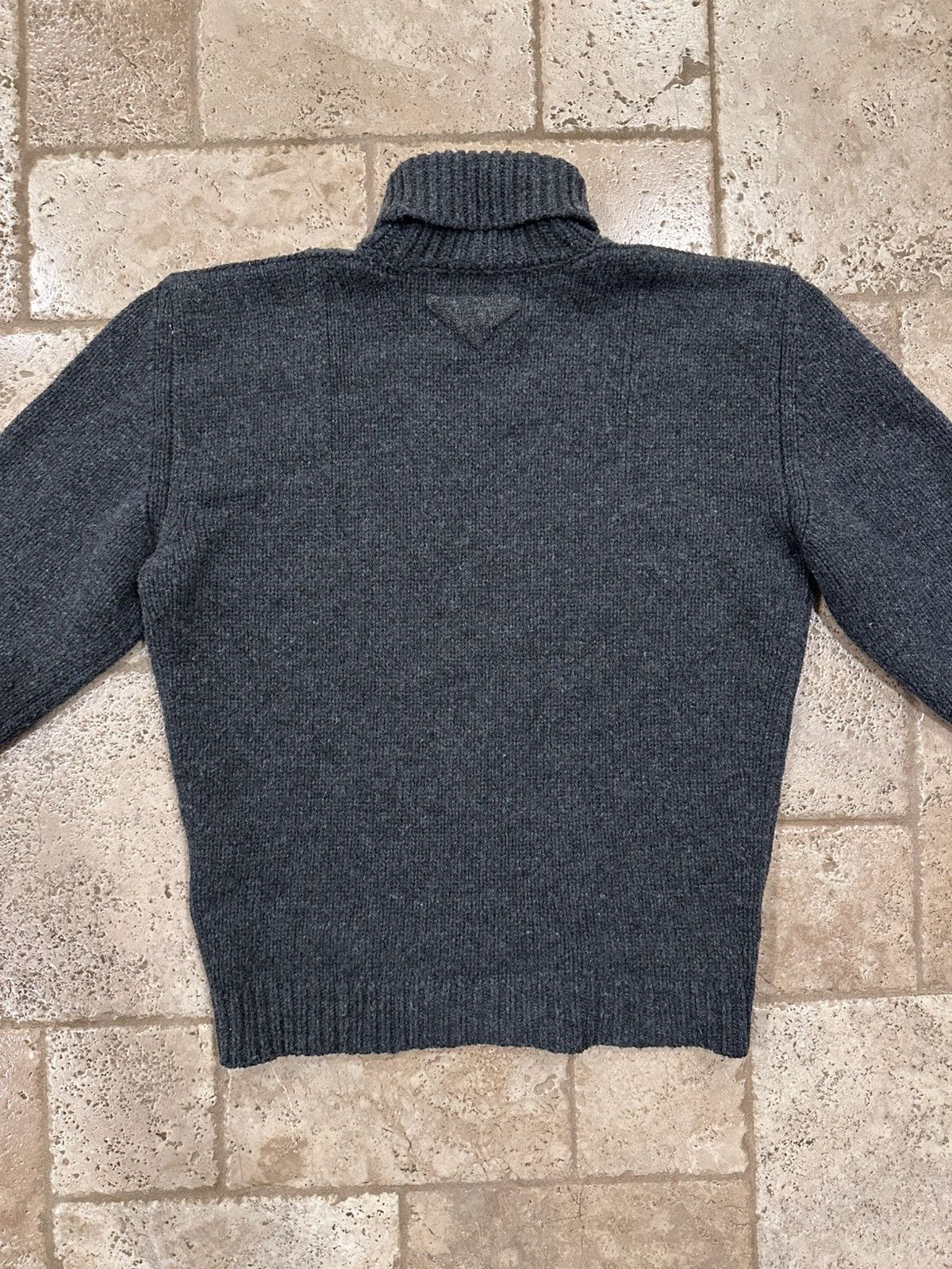 Prada Prada x Raf Simmons Chunky Grey Turtle Neck Knit Sweater Size US M / EU 48-50 / 2 - 8 Thumbnail