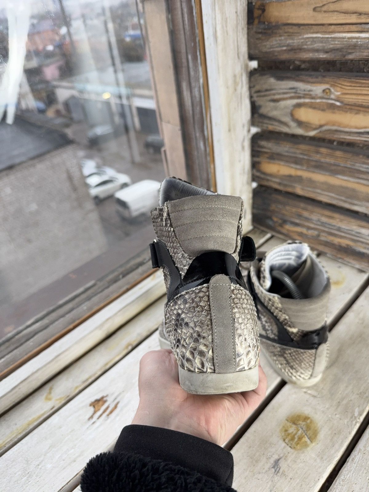 Barbara Bui Luxury Barbara Bui Python Embossed High Top Sneakers Size US 10.5 / IT 40.5 - 4 Thumbnail