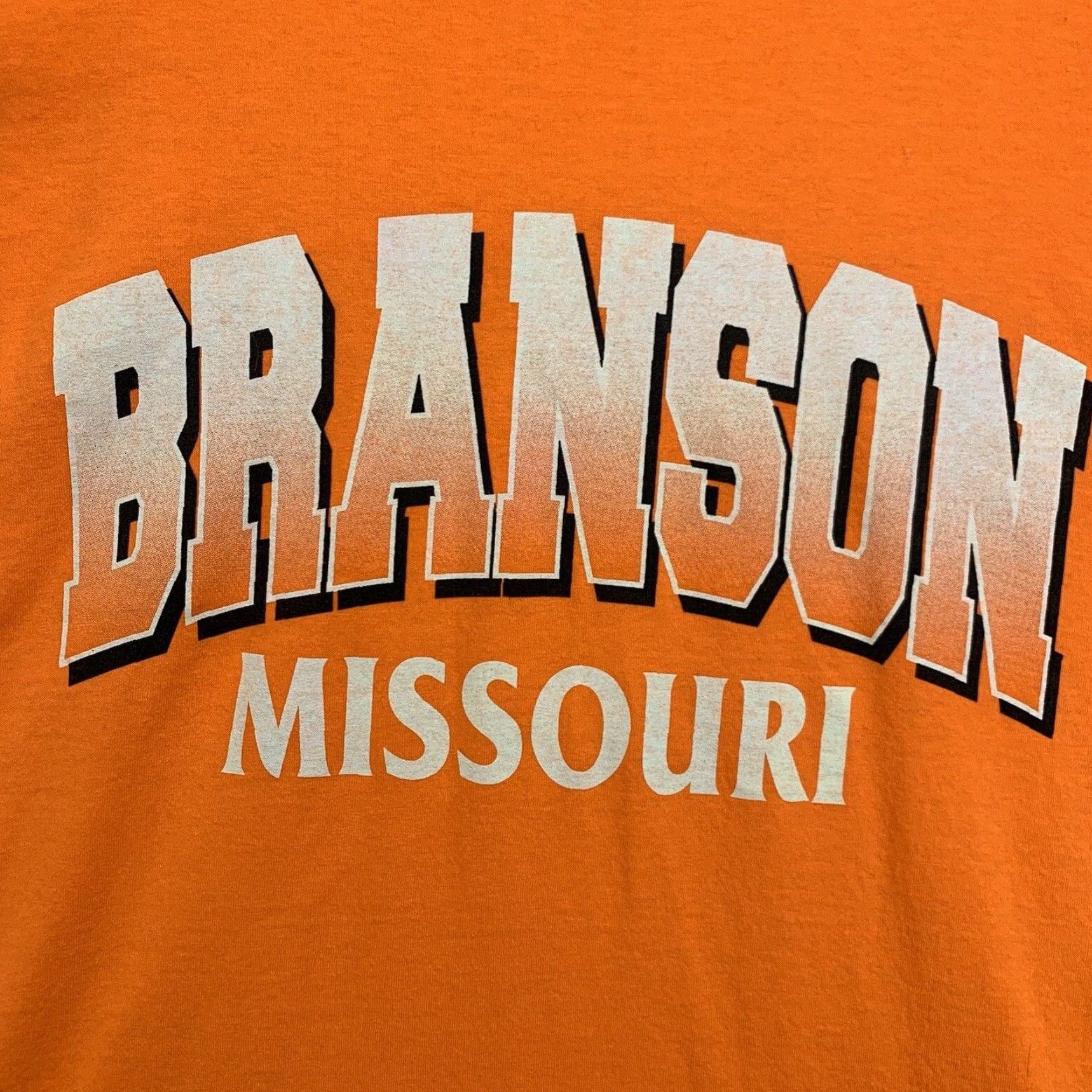 Fruit Of The Loom Fruit of the Loom Branson Missouri T-Shirt XL Bright Orange 90s Cowboy Music Travel Mens Size US XL / EU 56 / 4 - 7 Thumbnail