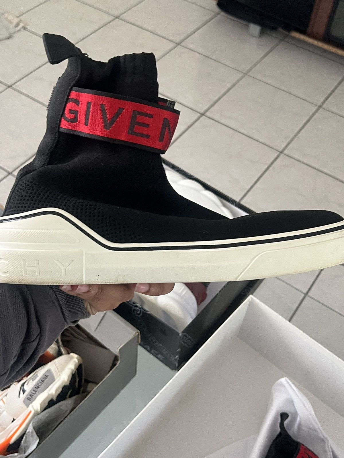 Givenchy Givenchy Mens Black George V Sock Sneakers Boots Size US 8.5 / EU 41-42 - 2 Thumbnail