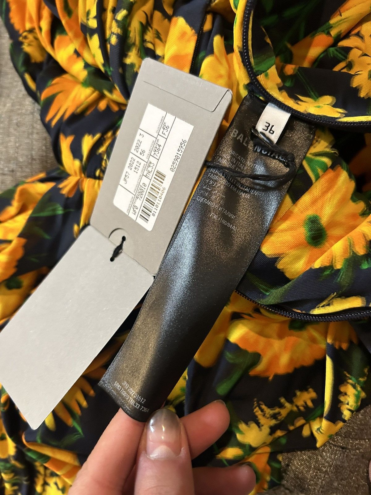 Balenciaga MSRP: $3.2k SS23 Floral Drape Pantsuit Dress Size S / US 4 / IT 40 - 11 Thumbnail