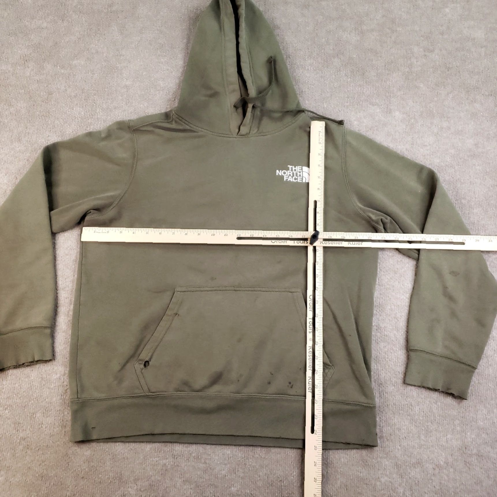 The North Face The North Face Hoodie Mens Medium Green Pullover Sweatshirt Distressed Thrashed Size US M / EU 48-50 / 2 - 2 Thumbnail