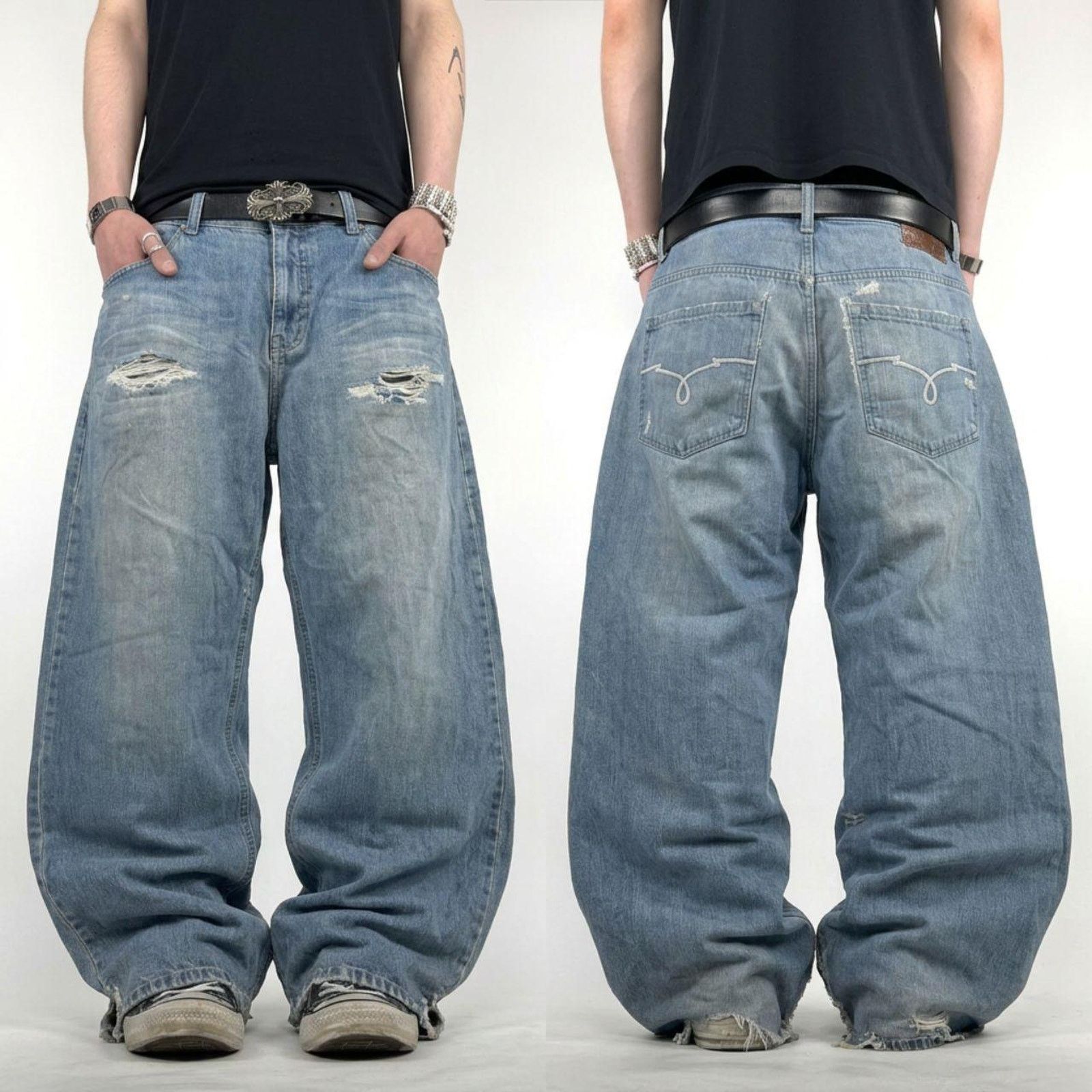 Ecko Unltd. × JNCO × Vintage Vintage y2k grunge ecko unltd archive baggy wide leg jeans Size US 40 / EU 56 - 1 Thumbnail