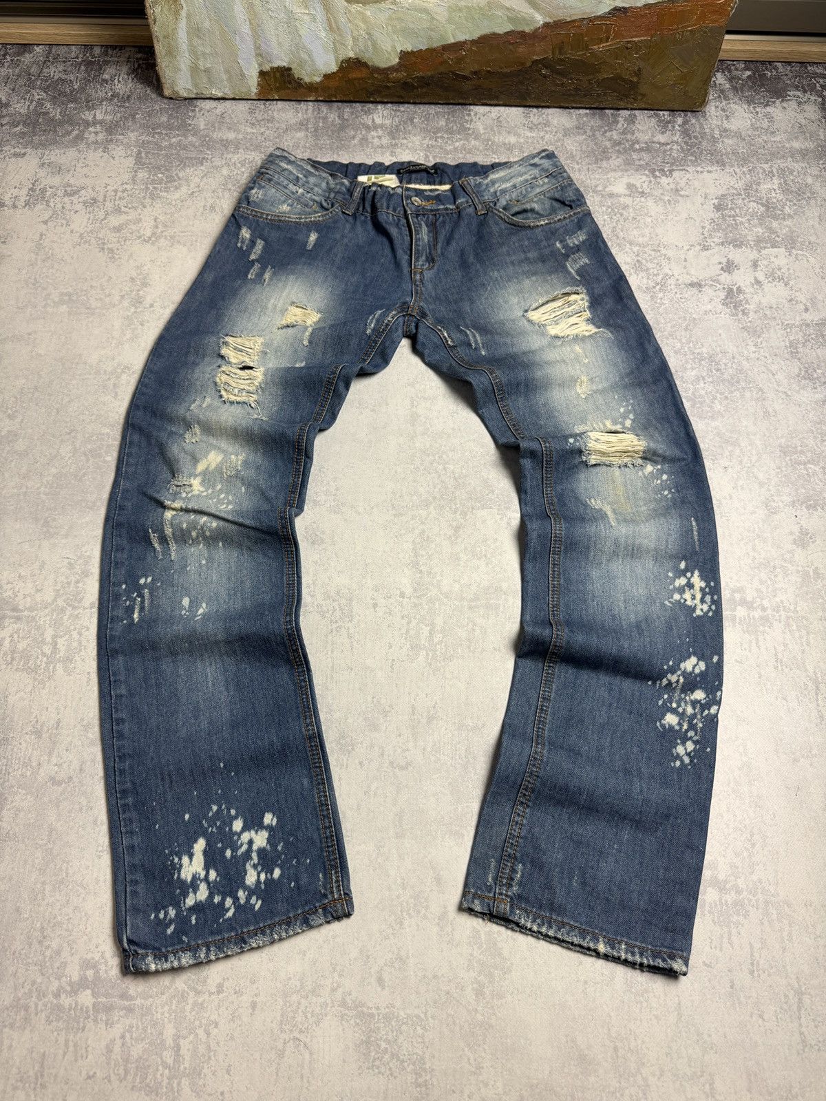 Dolce&Gabbana Low Rise Y2K Dirty Distressed Vintage Jeans