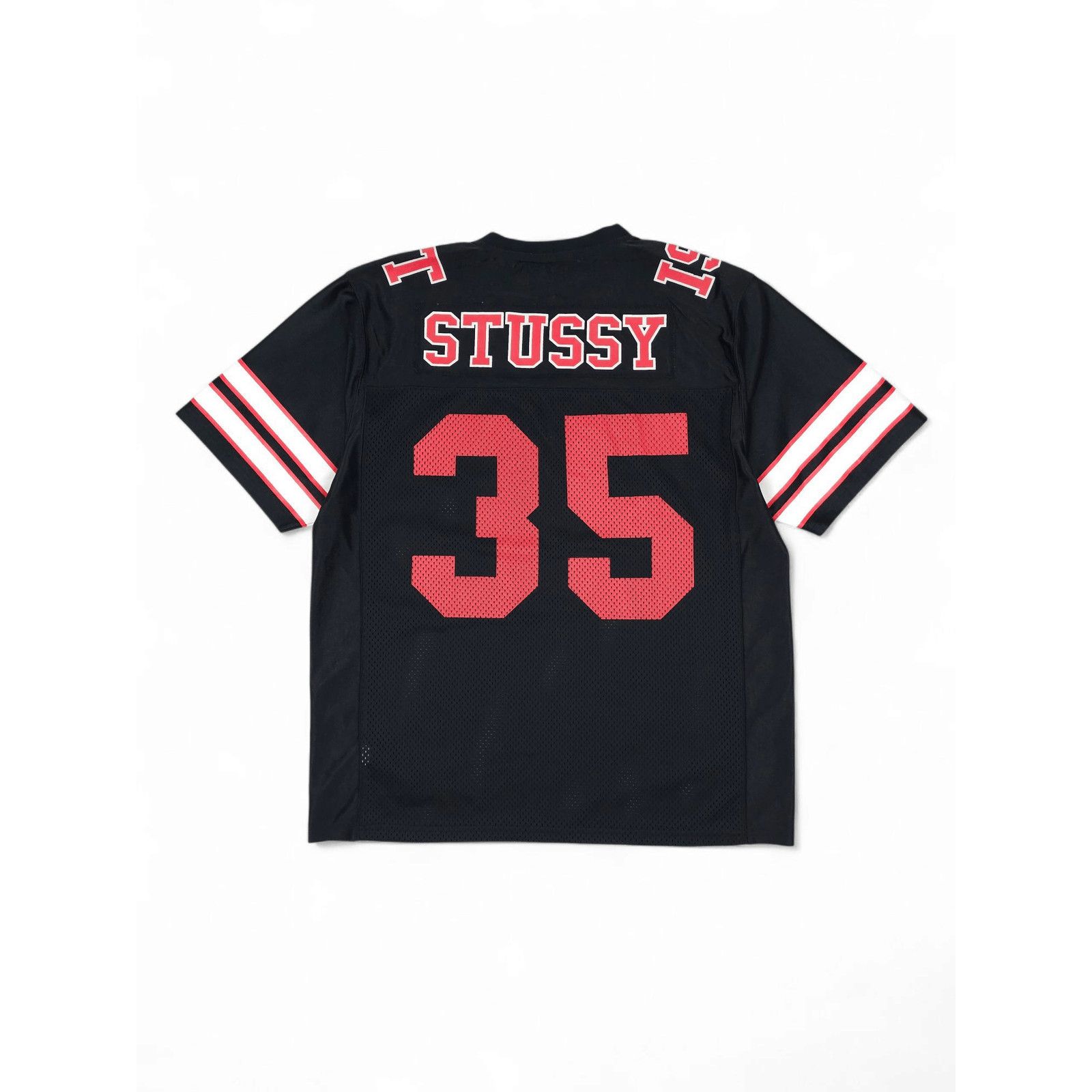 Stussy 💎 Stussy Y2K Black Red Spell Out Logo Jersey T-shirt Tee Size US L / EU 52-54 / 3 - 4 Thumbnail
