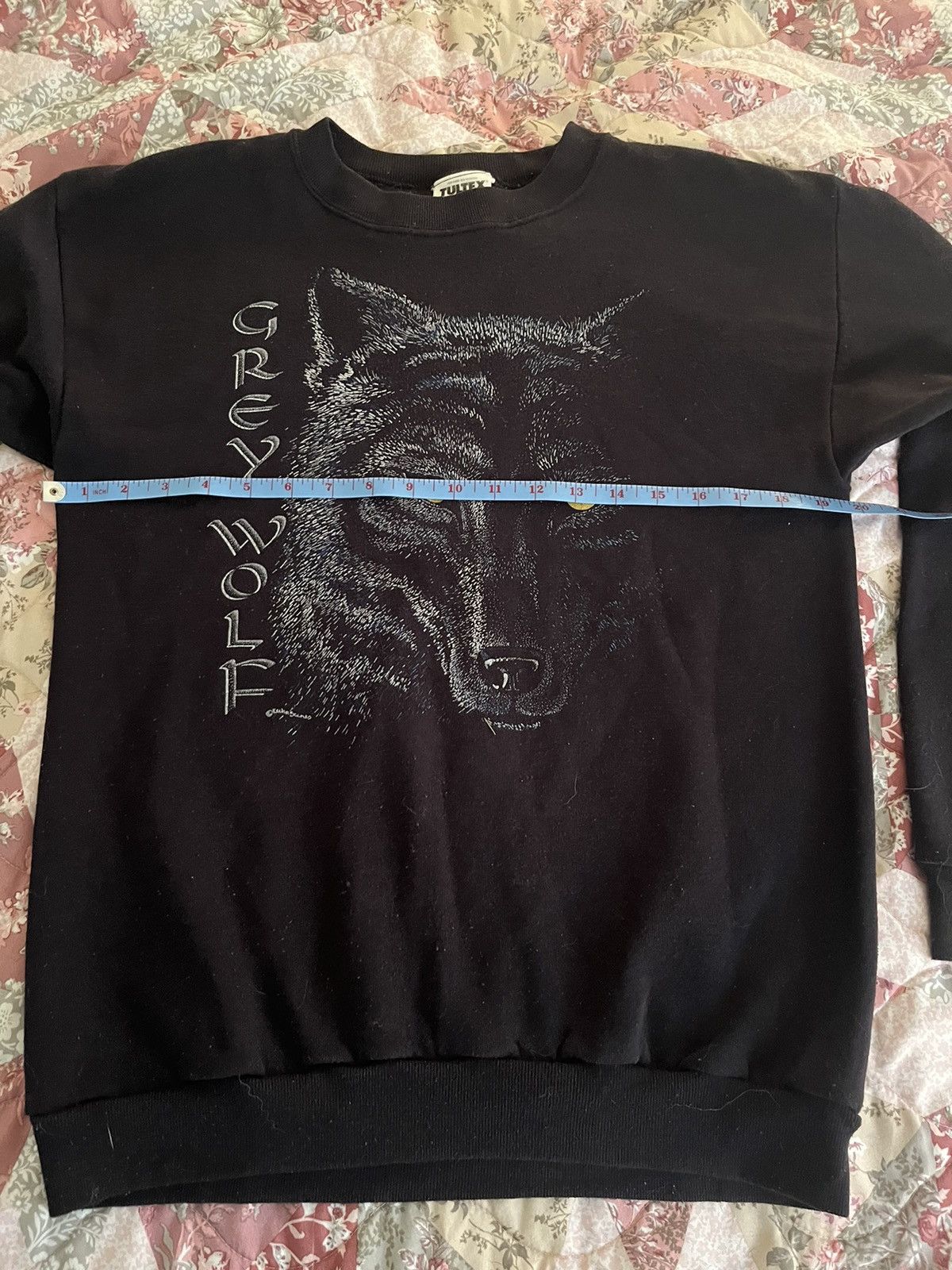 Tultex × Vintage Vintage 90s Adult Grey Wolf Animal Crewneck Sweatshirt Size US M / EU 48-50 / 2 - 5 Thumbnail