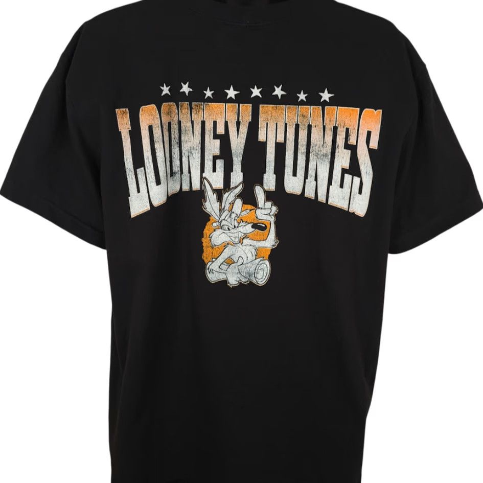 Vintage Looney Tunes T-Shirt Mens XL Black Wile E Coyote Roadrunner Warner Bros Size US XL / EU 56 / 4 - 4 Thumbnail