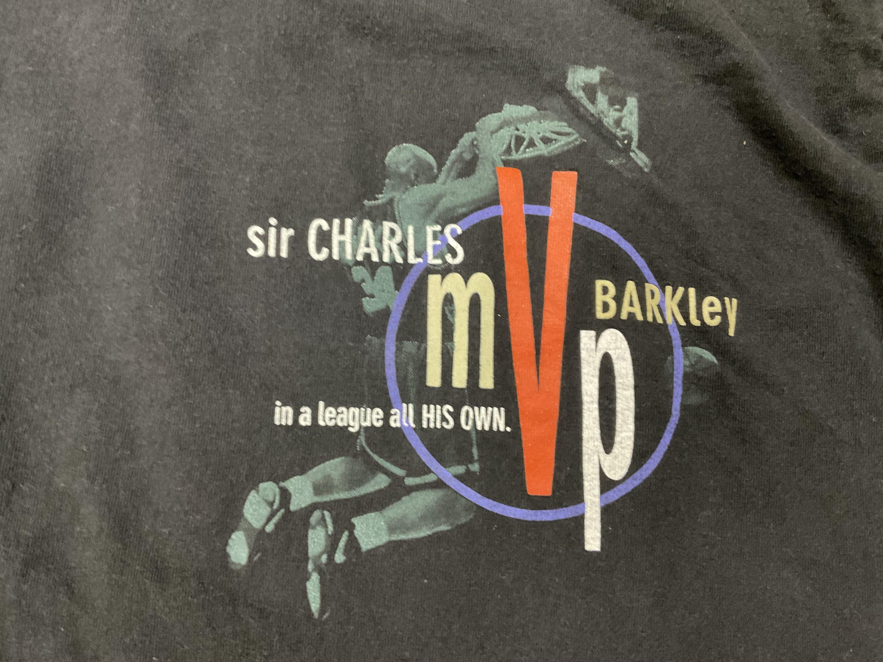 NBA Vintage 90s Nike MVP Charles Barkley T-Shirt Fits Large Size US L / EU 52-54 / 3 - 3 Thumbnail