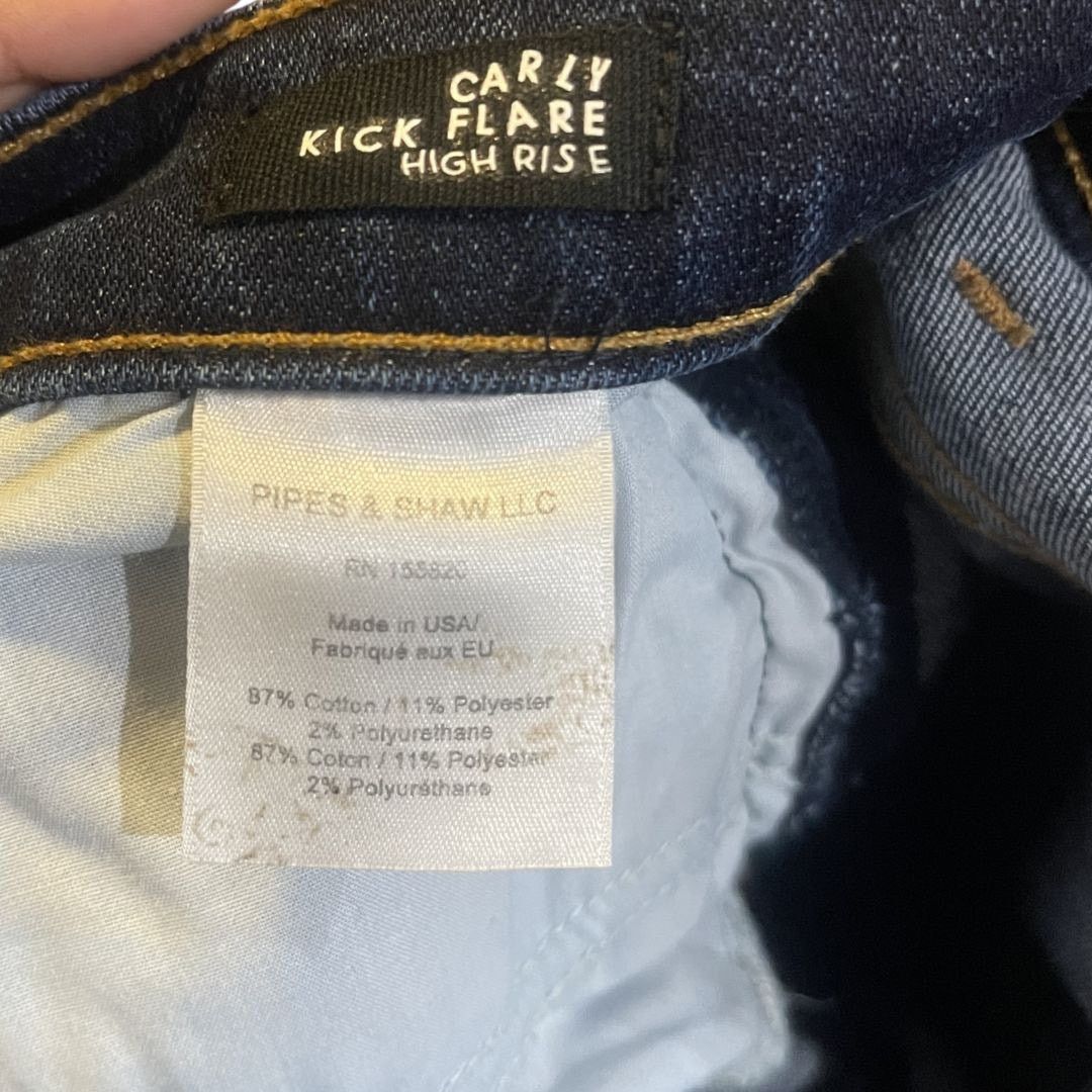 Veronica Beard Denim Jeans Carly Kick Flare High Rise SZ 26 (2) Retro Chic Size 26" / US 2 / IT 38 - 4 Thumbnail