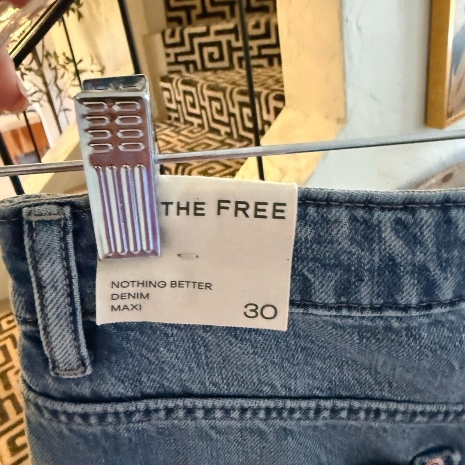 Free People Free People $128 We The Free Maxi Denim Skirt Size 30 NWT Size 30" / US 8 / IT 44 - 8 Thumbnail