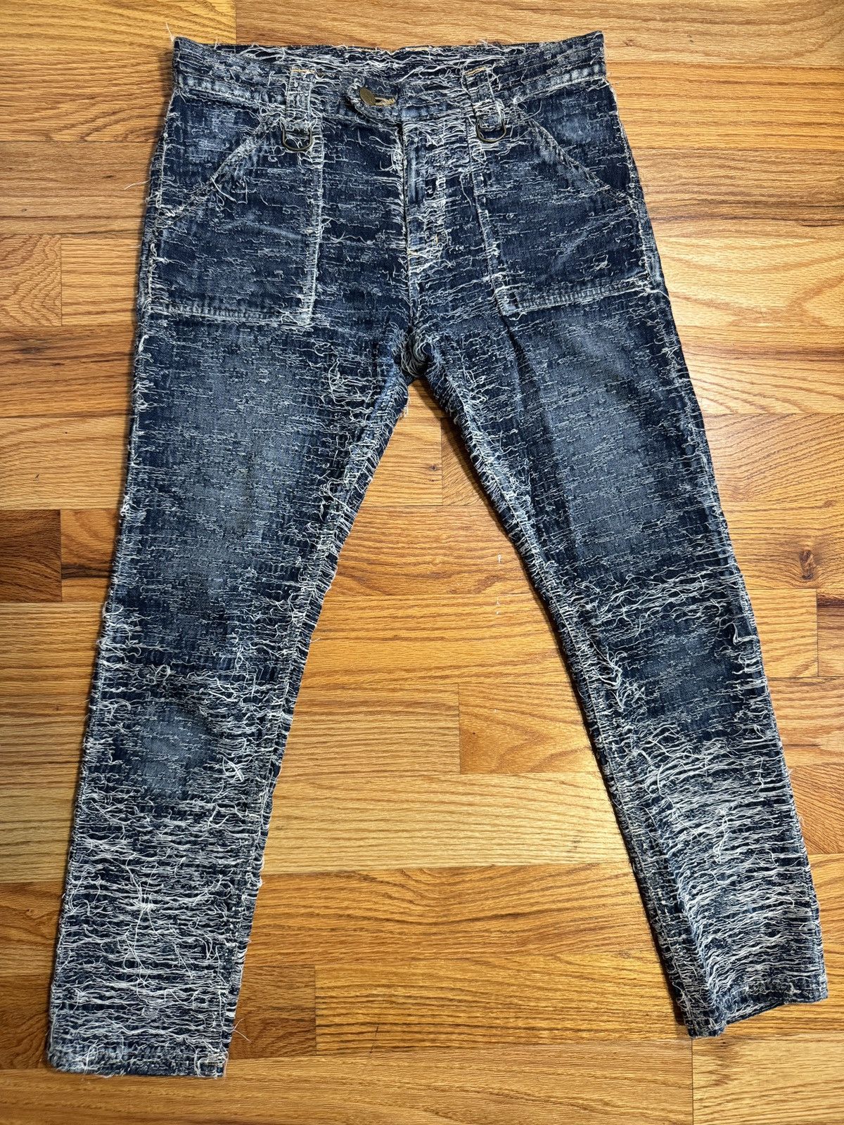 Blackmeans Blackmeans Rare 2015 Boro Thrashed Distressed Denim Size US 28 / EU 44 - 1 Thumbnail