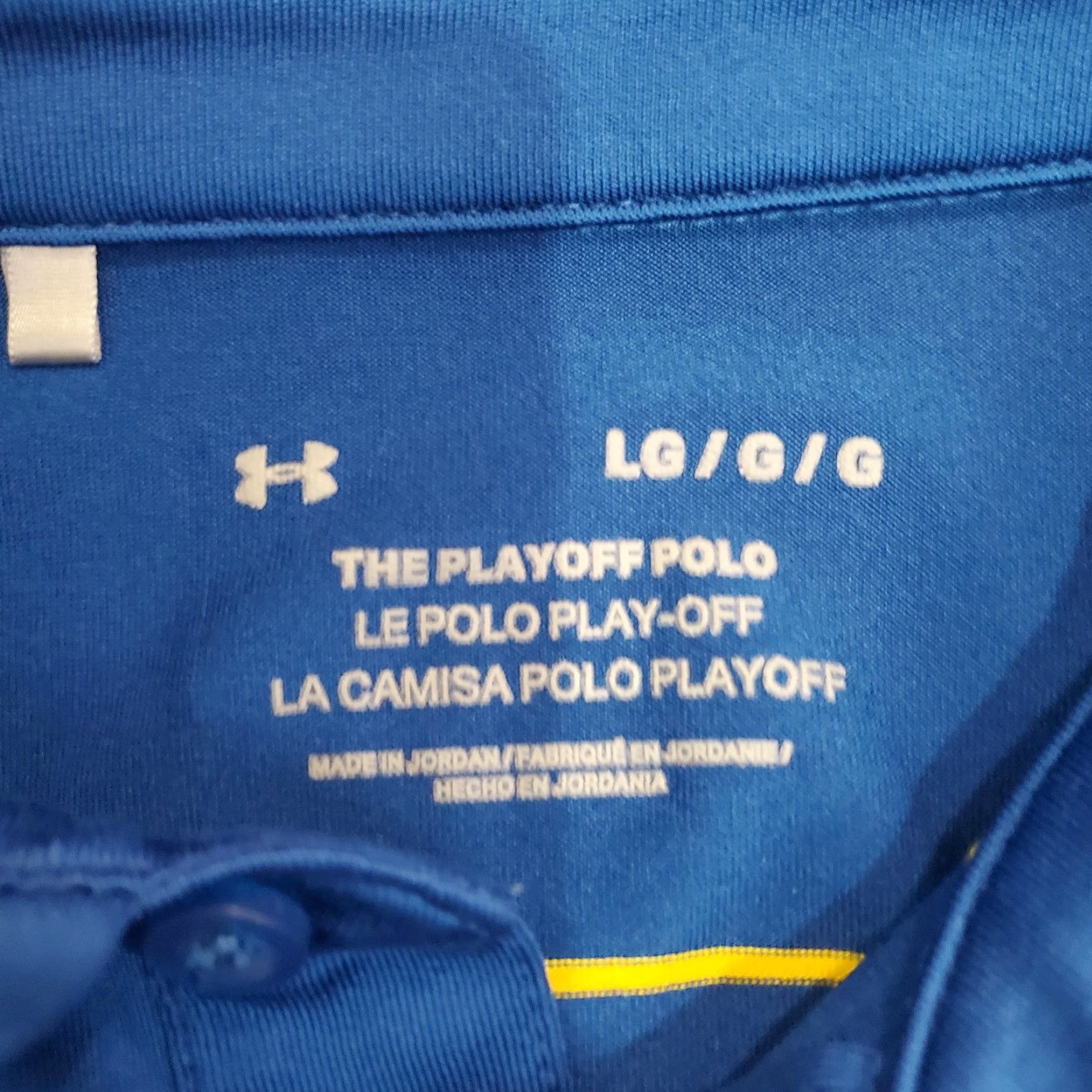 Under Armour VINTAGE Under Armour Playoff Polo Shirt Mens Large Blue Striped Golf Performance Stretch Size US L / EU 52-54 / 3 - 3 Thumbnail