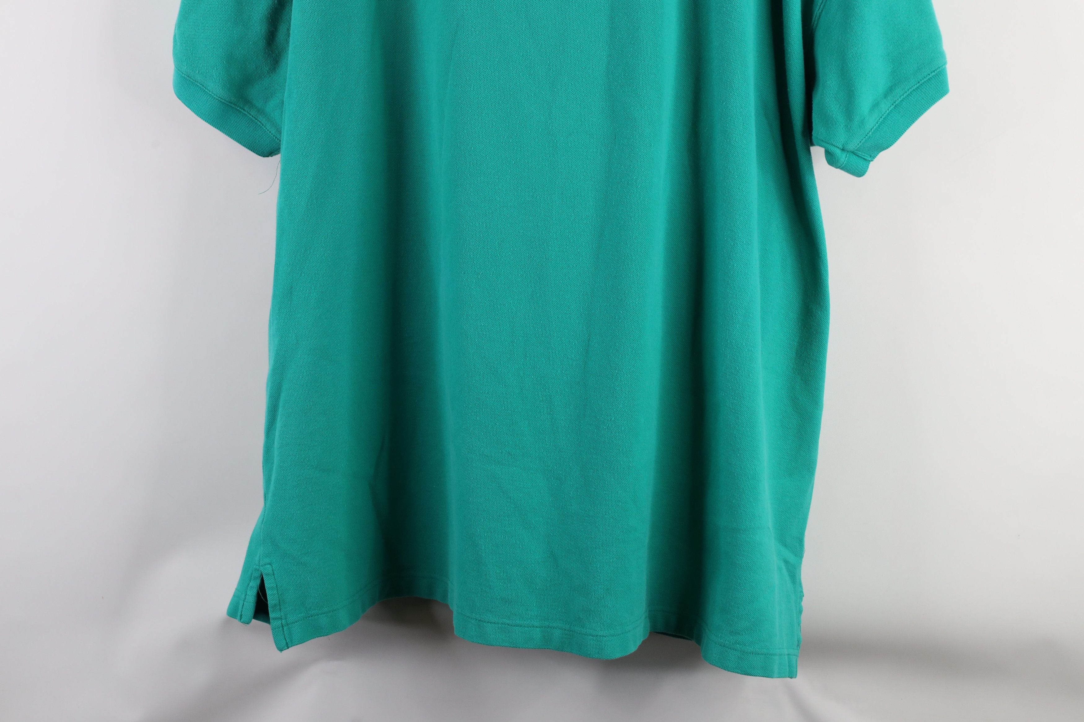 Eddie Bauer × Vintage Vintage 90s Eddie Bauer Blank Heavyweight Polo Shirt Teal Size US XXL / EU 58 / 5 - 10 Thumbnail
