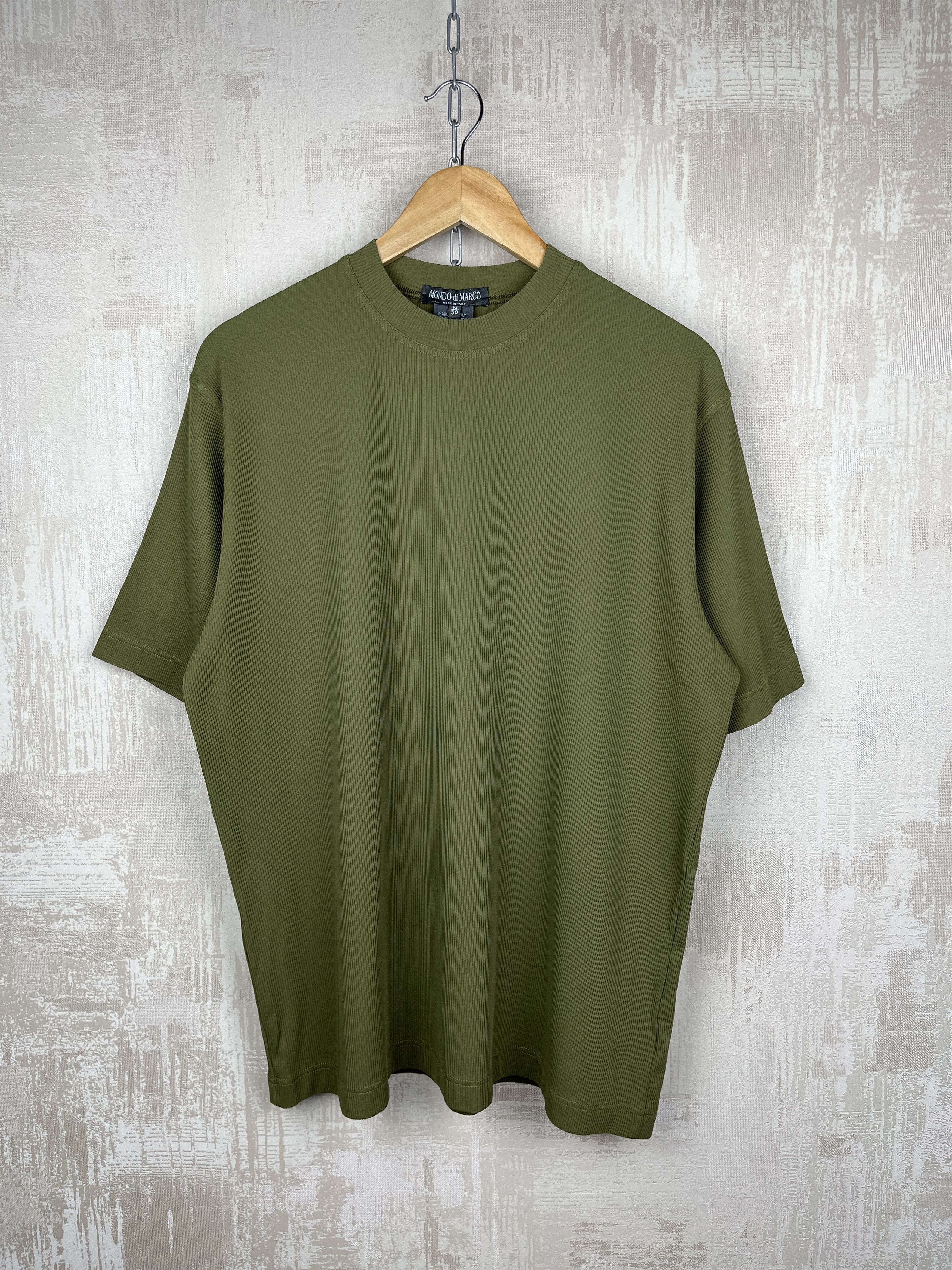 Vintage Mando di Marco Ribbed Viscose T-shirt Size 50 fits to M-L Size US M / EU 48-50 / 2 - 2 Thumbnail