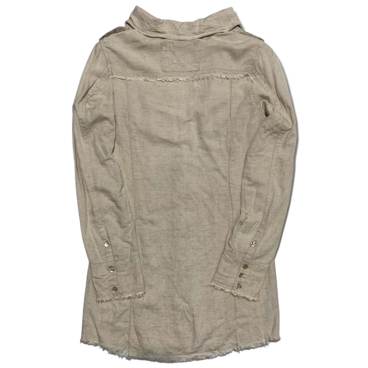 Designer G.O.A Safari Raw Hem Linen Rayon Shirt Size M / US 6-8 / IT 42-44 - 7 Thumbnail