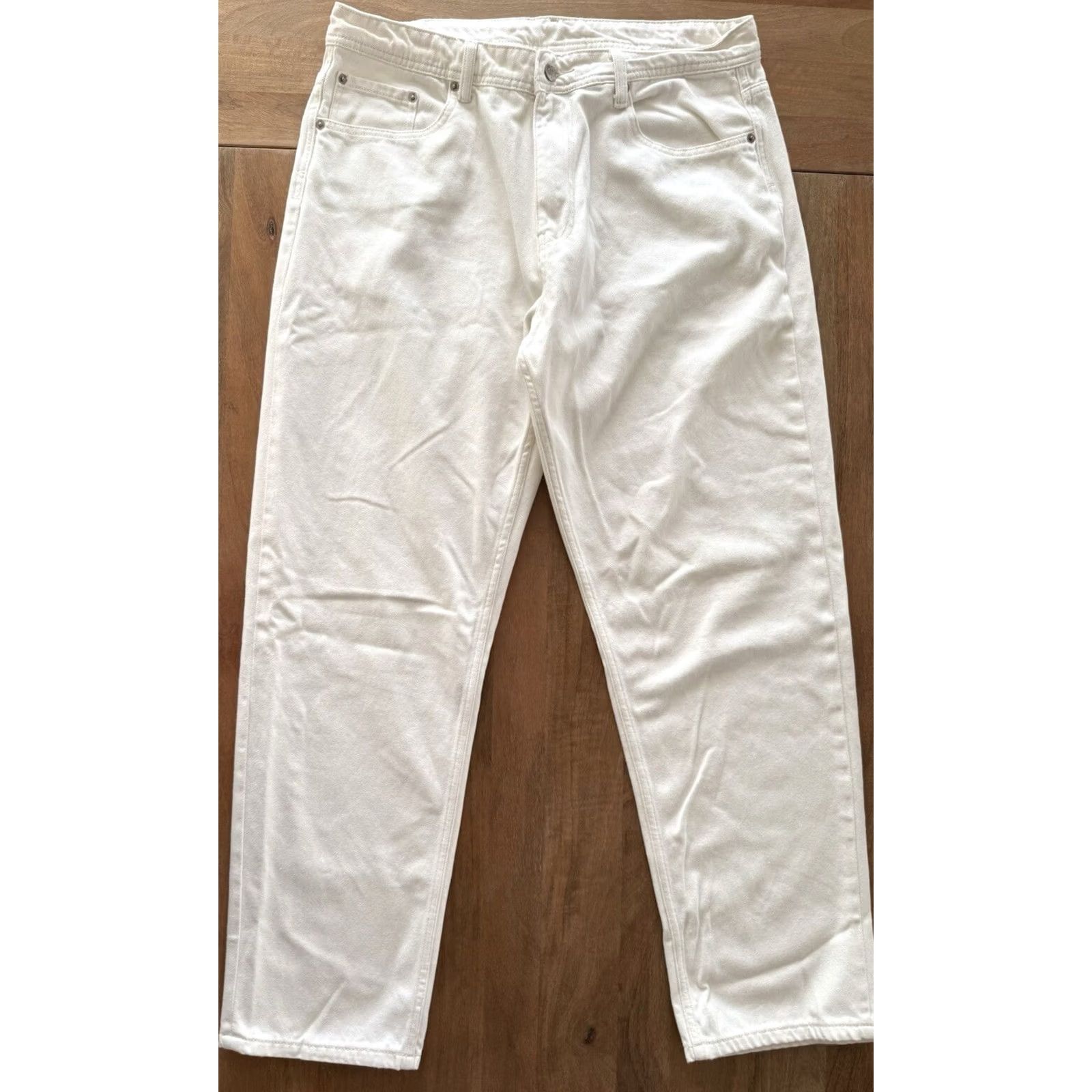 YoungLA YoungLA Jeans 609 Baggy White Denim 36L Mens Relaxed Fit 5-Pocket Jeans Hip Hop Grunge City Y2K Mens Size US 36 / EU 52 - 2 Thumbnail