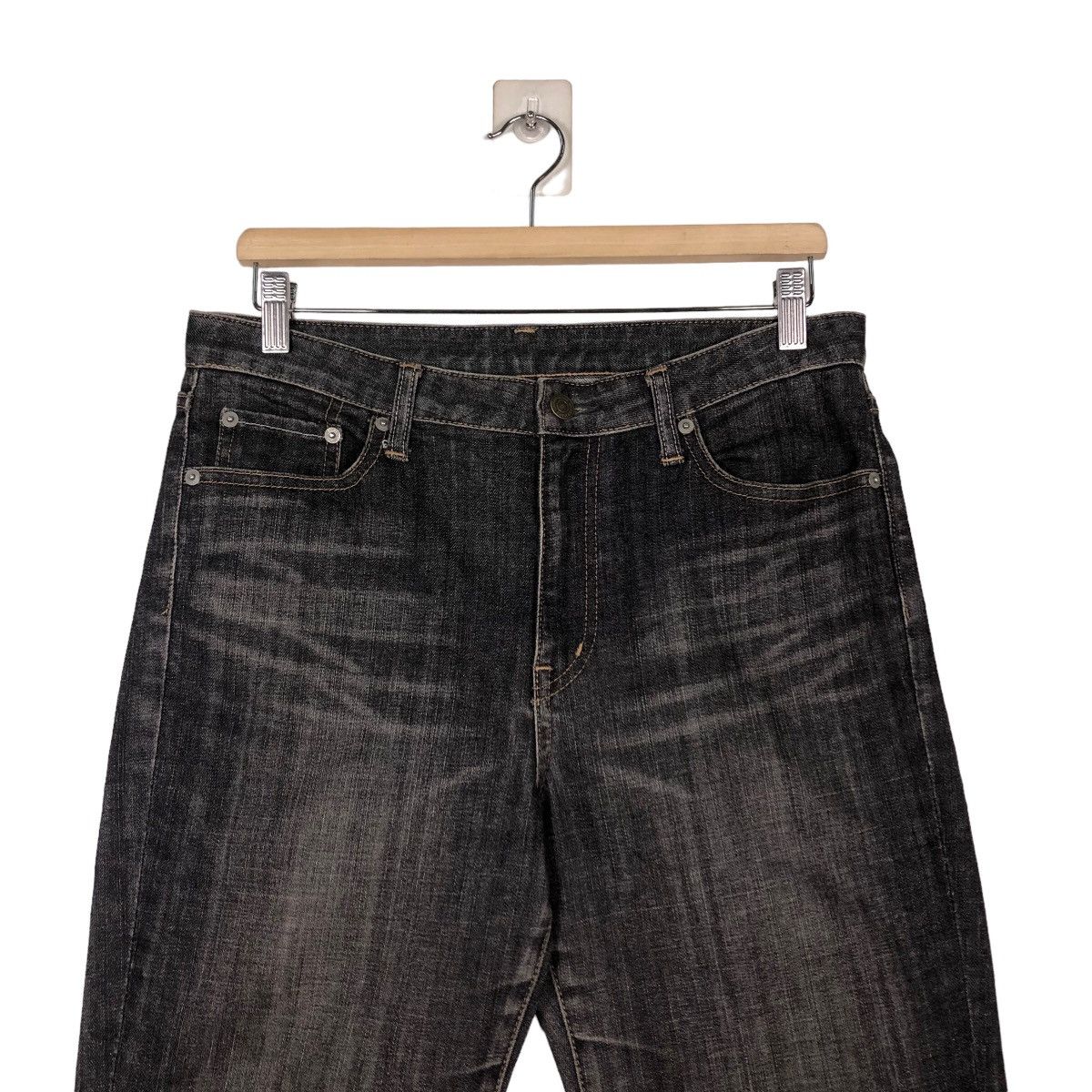 Japanese Brand 🔥VINTAGE DENIM JEANS RICH BLACK UNIQLO JAPAN ISSEY MIYAKE Size US 32 / EU 48 - 3 Thumbnail