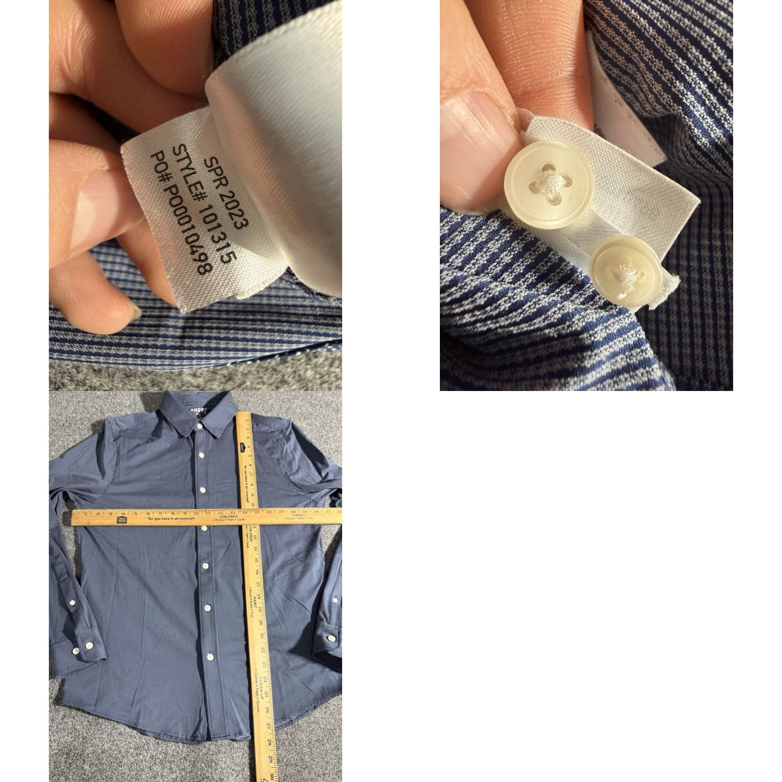 Rhone Rhone Shirt Mens M Blue Geometric Stretch Button Front Slim Fit Size US M / EU 48-50 / 2 - 8 Thumbnail