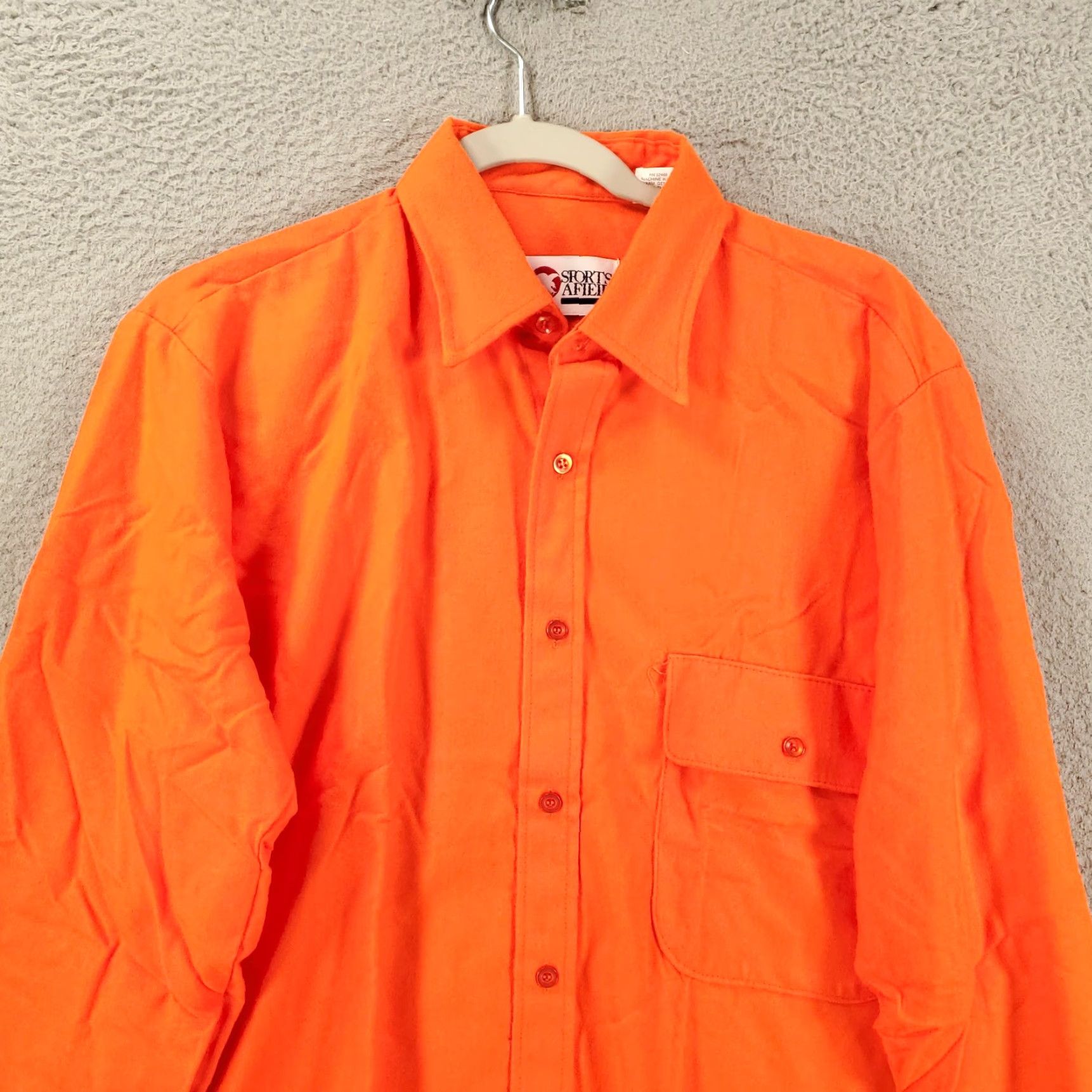 Hunter VINTAGE New Hunters Safety Orange Flannel Shirt Mens Medium Hunting Blaze NOS Old Stock SPORTS AFIELD Button-Up Size US M / EU 48-50 / 2 - 2 Thumbnail