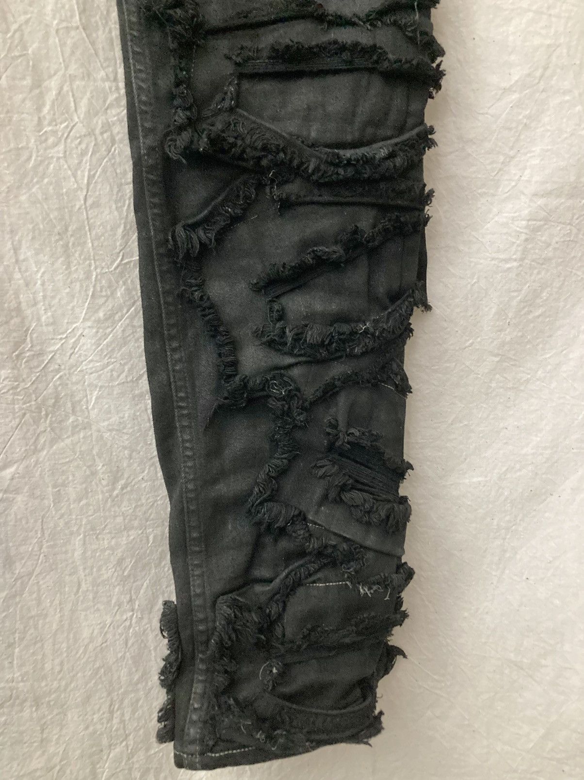 Rick Owens Drkshdw Rick Owens Black Foil Slash Stretch Denim Size US 29 - 14 Thumbnail