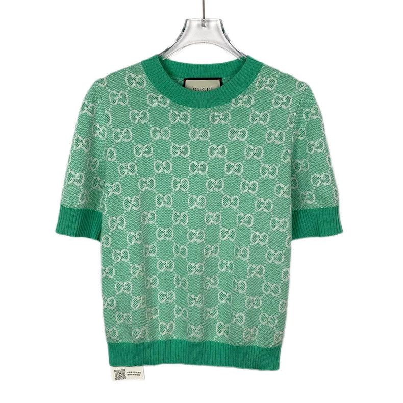 Gucci Gucci Green logo old flower full print round neck wool knit Size US S / EU 44-46 / 1 - 1 Thumbnail