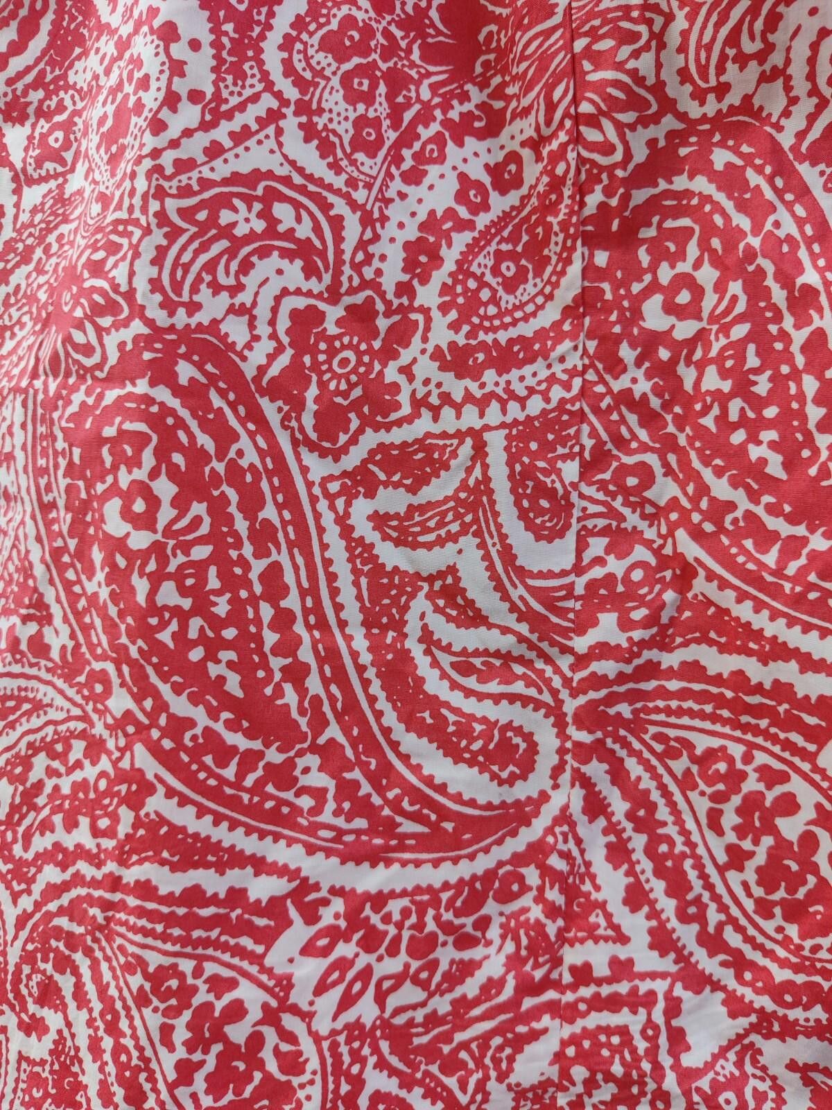 Lands' End Land's End Paisley Orangey Coral and White Womens Skirt Size Size 38" / US 16 / IT 52 - 5 Thumbnail