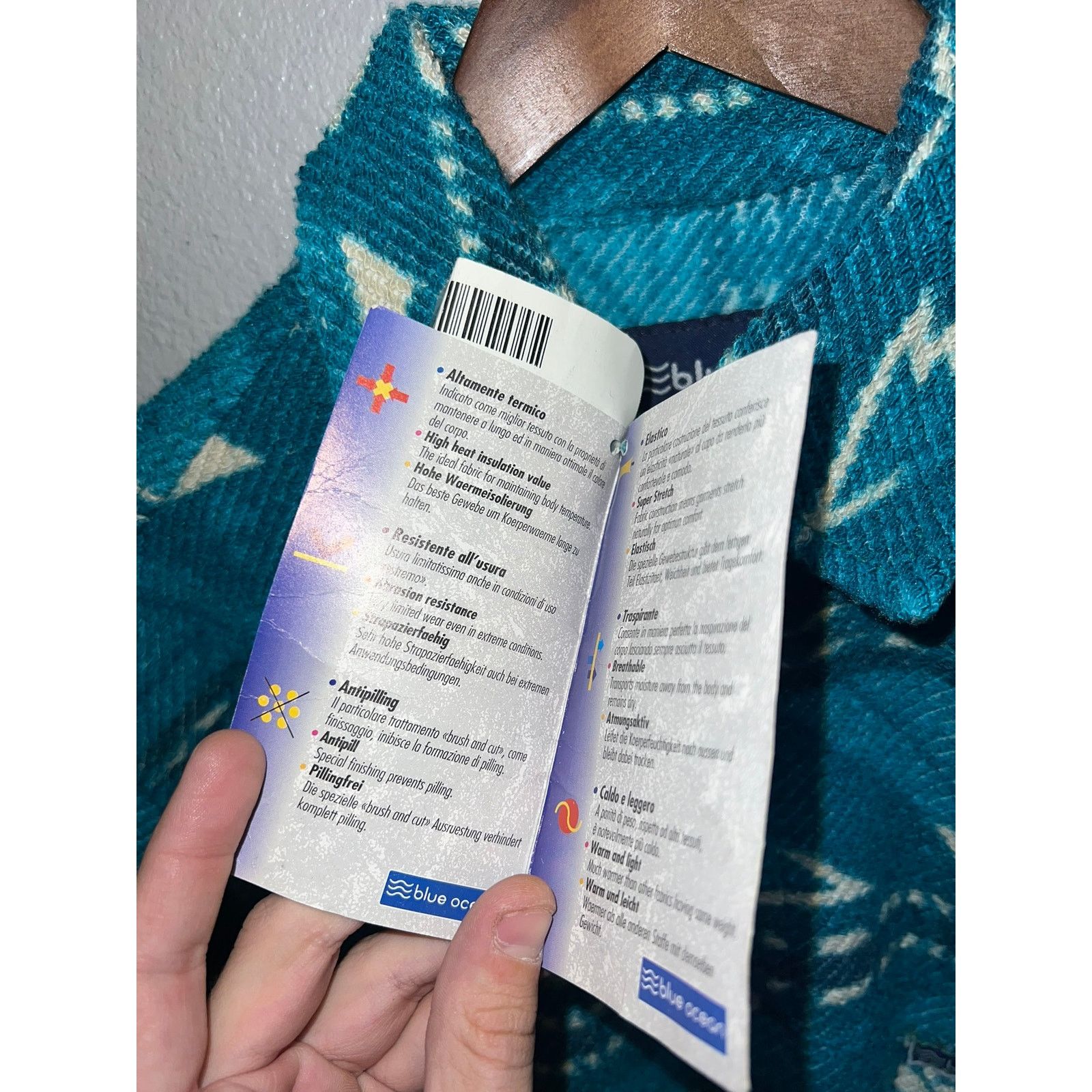 Vintage Blue Ocean Button Up Shirt Jacket Shacket Pile Hi-Tech NWT M Size US M / EU 48-50 / 2 - 8 Thumbnail