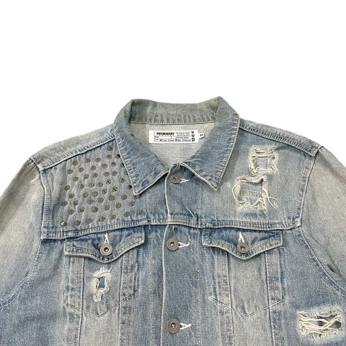 Le Grande Bleu (L.G.B.) Vintage Legenda Made Punk Distressed Denim Jacket Size US M / EU 48-50 / 2 - 6 Thumbnail