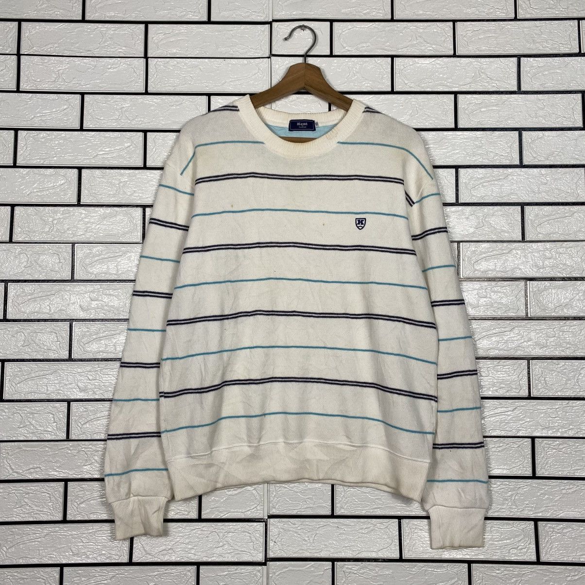 Japanese Brand 📌Vintage Sweatshirt Kent Striped Design Issey Miyake Size US M / EU 48-50 / 2 - 2 Thumbnail