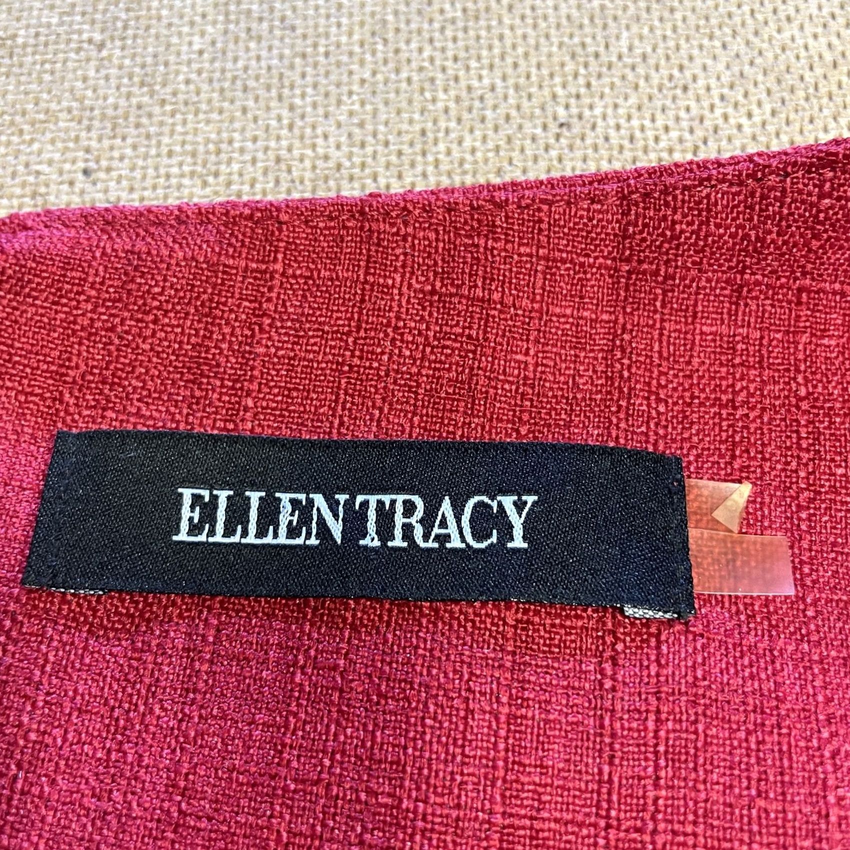 Ellen Tracy Ellen Tracy Dress Womens Medium Red Fit Flare Sleeveless Pleated Belted Classic Size M / US 6-8 / IT 42-44 - 5 Thumbnail