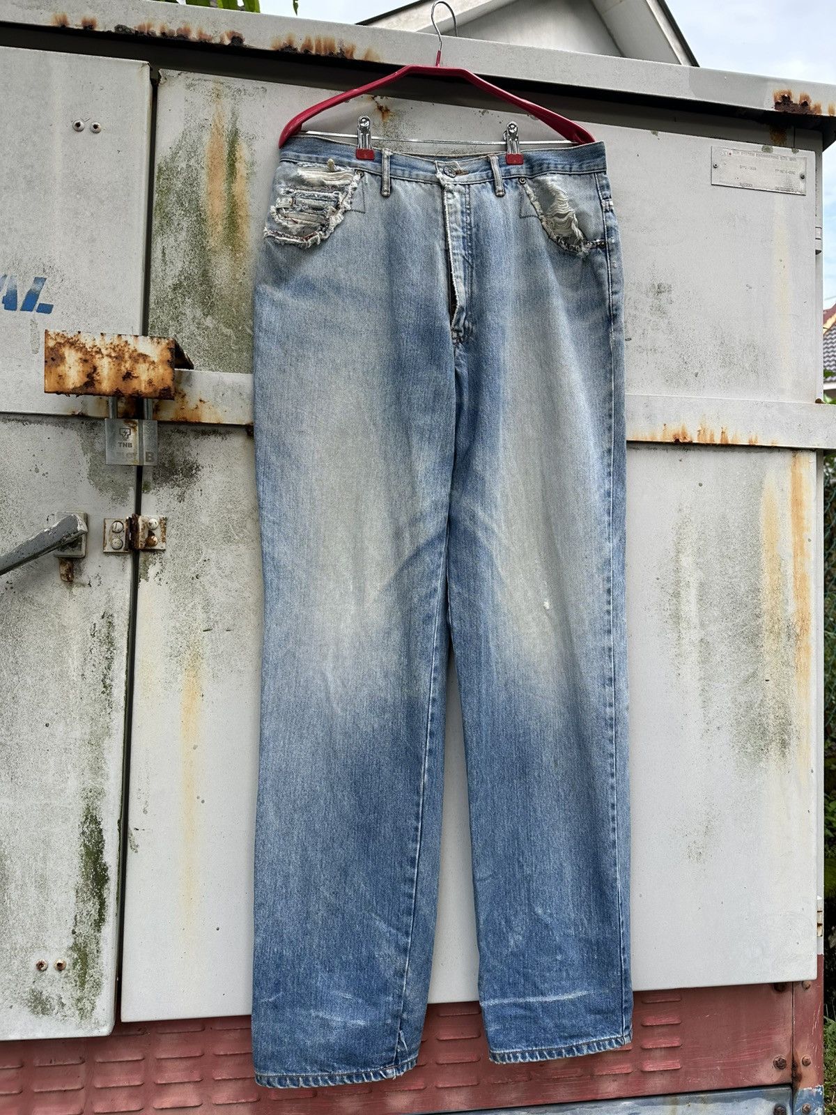 Fred Perry 👹Vintage Fred Perry Distressed Pocket Baggy Denim Size US 31 - 7 Thumbnail