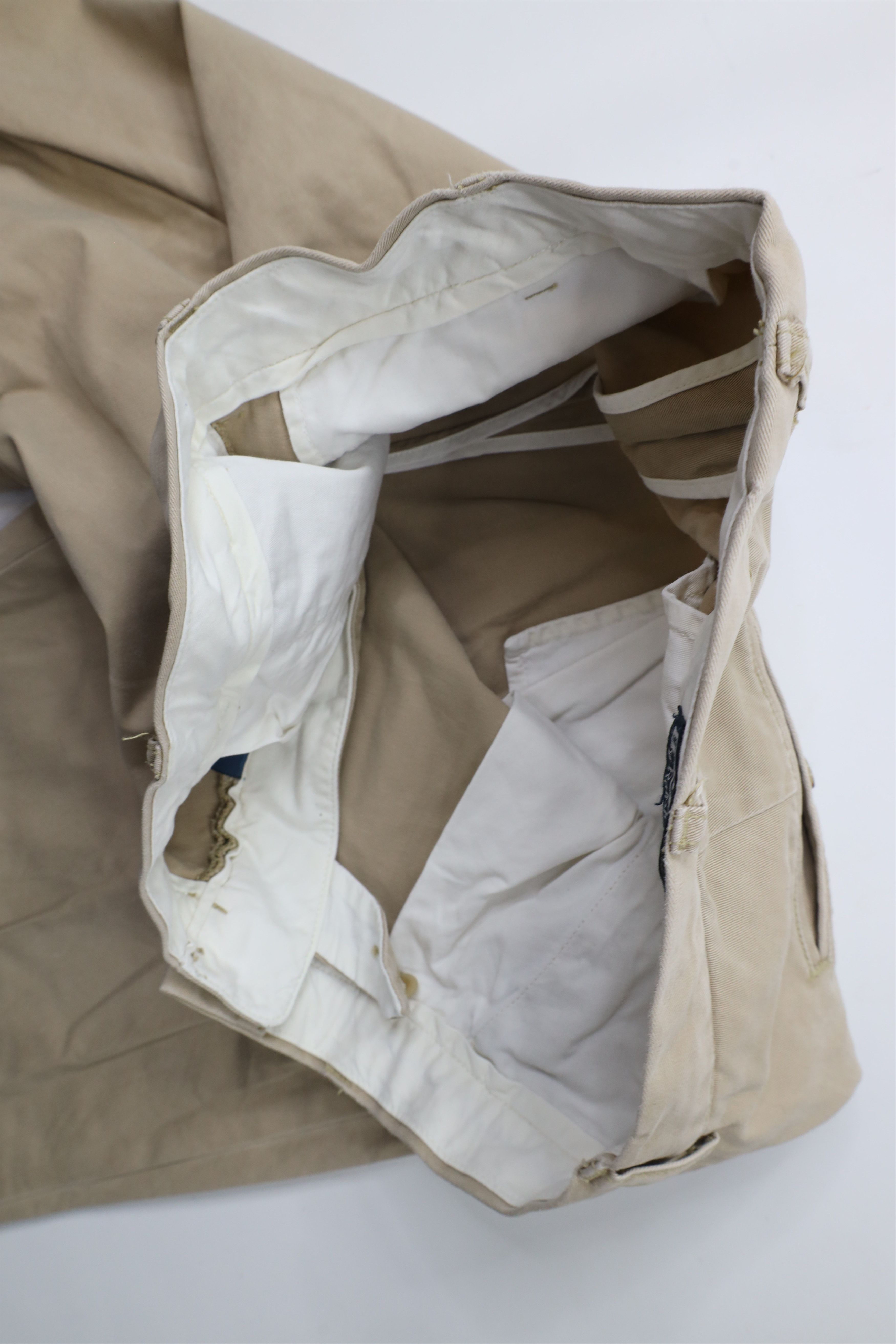 Ralph Lauren × Vintage Vintage 90s Ralph Lauren Wide Leg Chino Pants Khaki Cotton Size US 38 / EU 54 - 8 Thumbnail