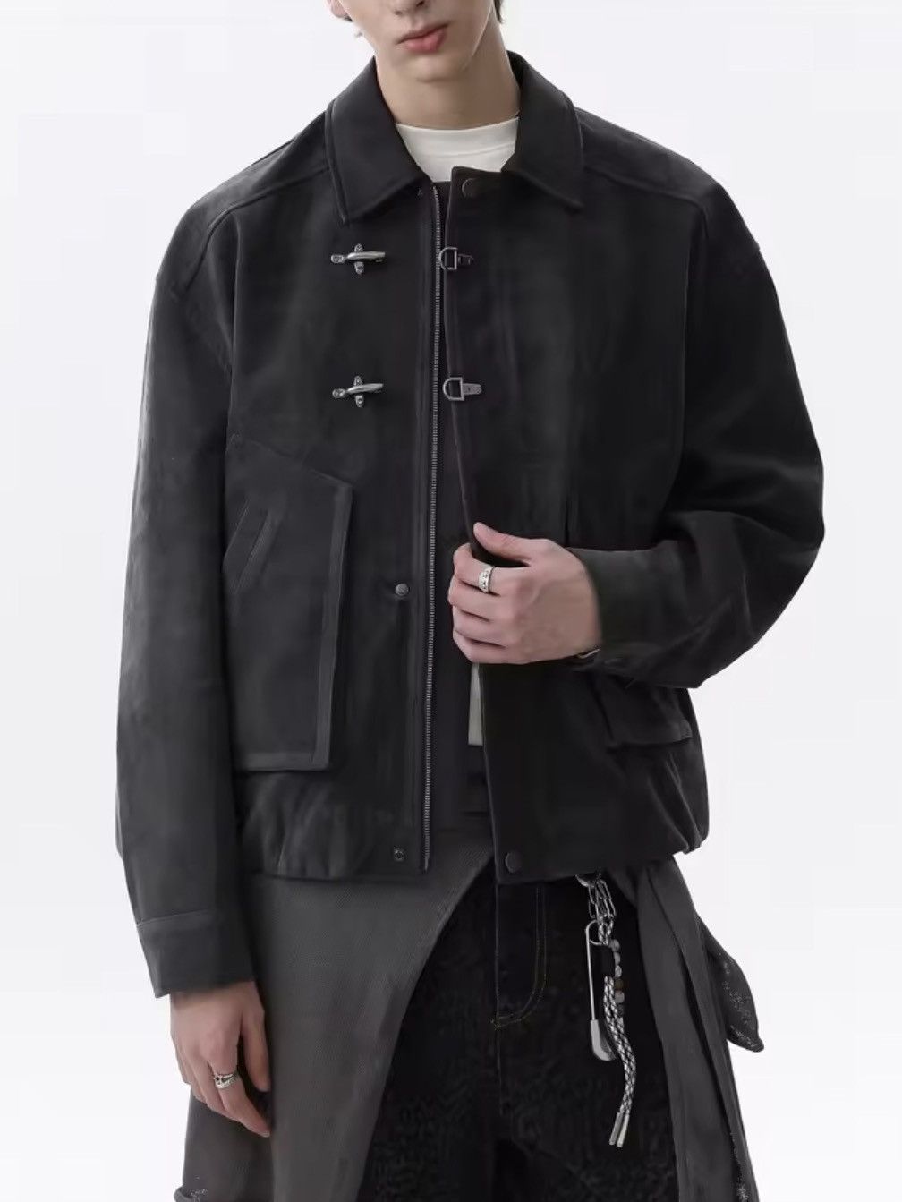 Japanese Brand Toggle Button Collar Pu Leather Jacket Size US XL / EU 56 / 4 - 1 Thumbnail