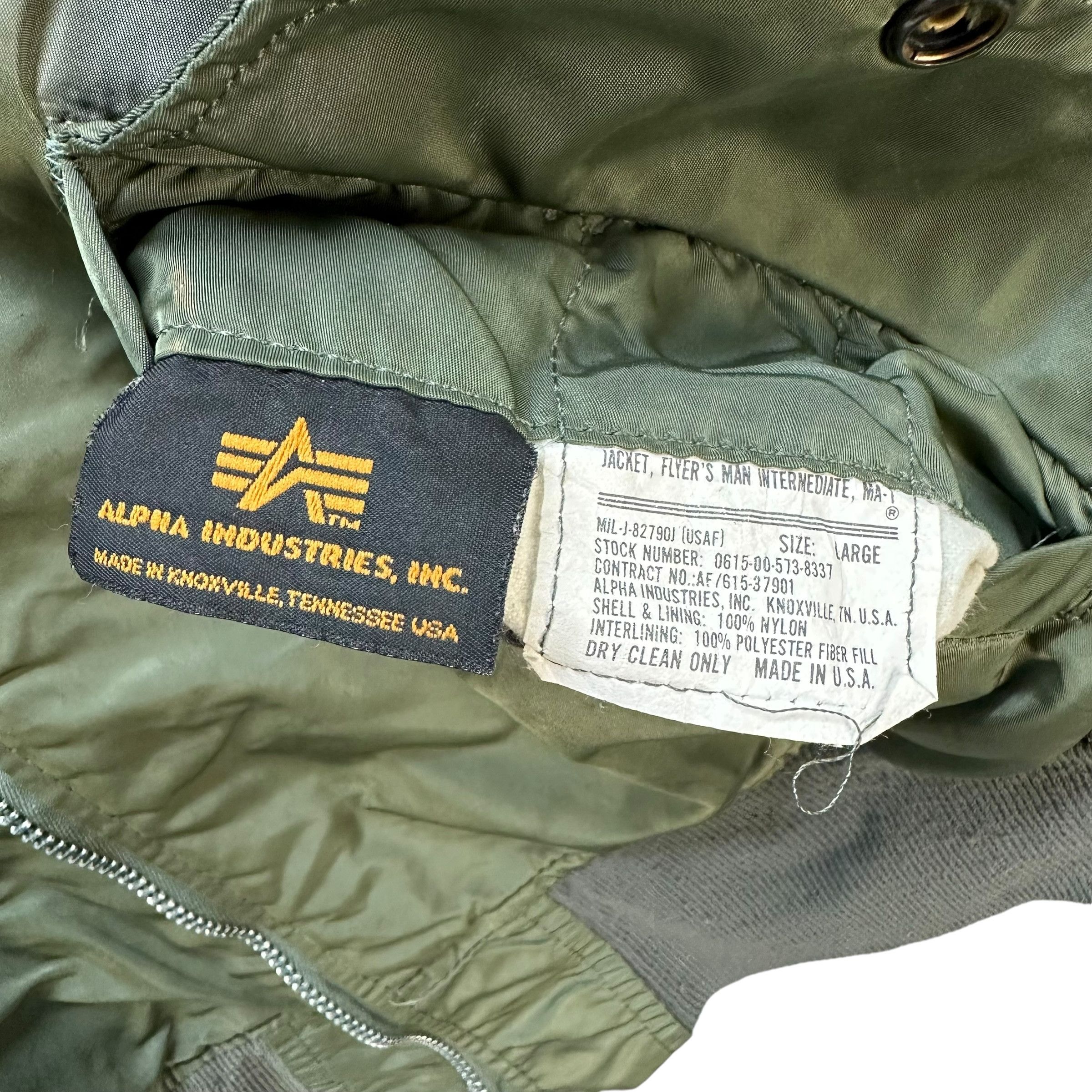 Alpha Industries ALPHA INDUSTRIES MA1 Green Bomber Jacket #A51-1186 Size US L / EU 52-54 / 3 - 10 Thumbnail