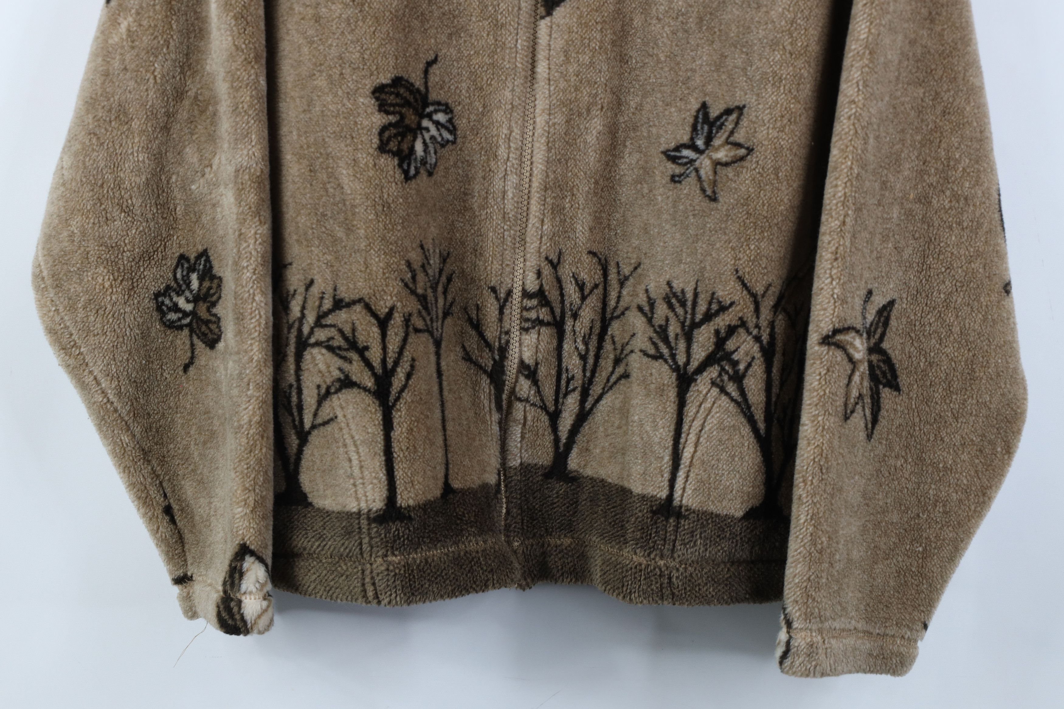 Vintage Vintage 90s Streetwear Tree All Over Print Fleece Jacket USA Size L / US 10 / IT 46 - 3 Thumbnail