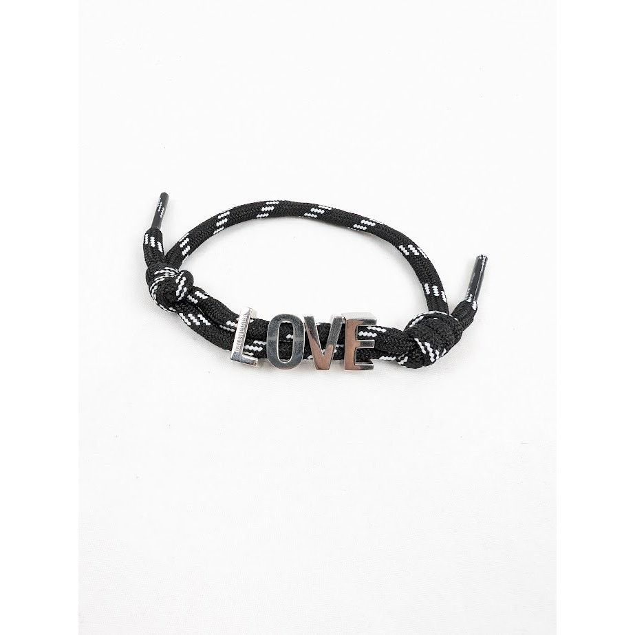 Balenciaga o1rshd1 Size: OS / Plate Love Bracelet in Black/White Size ONE SIZE - 1 Thumbnail