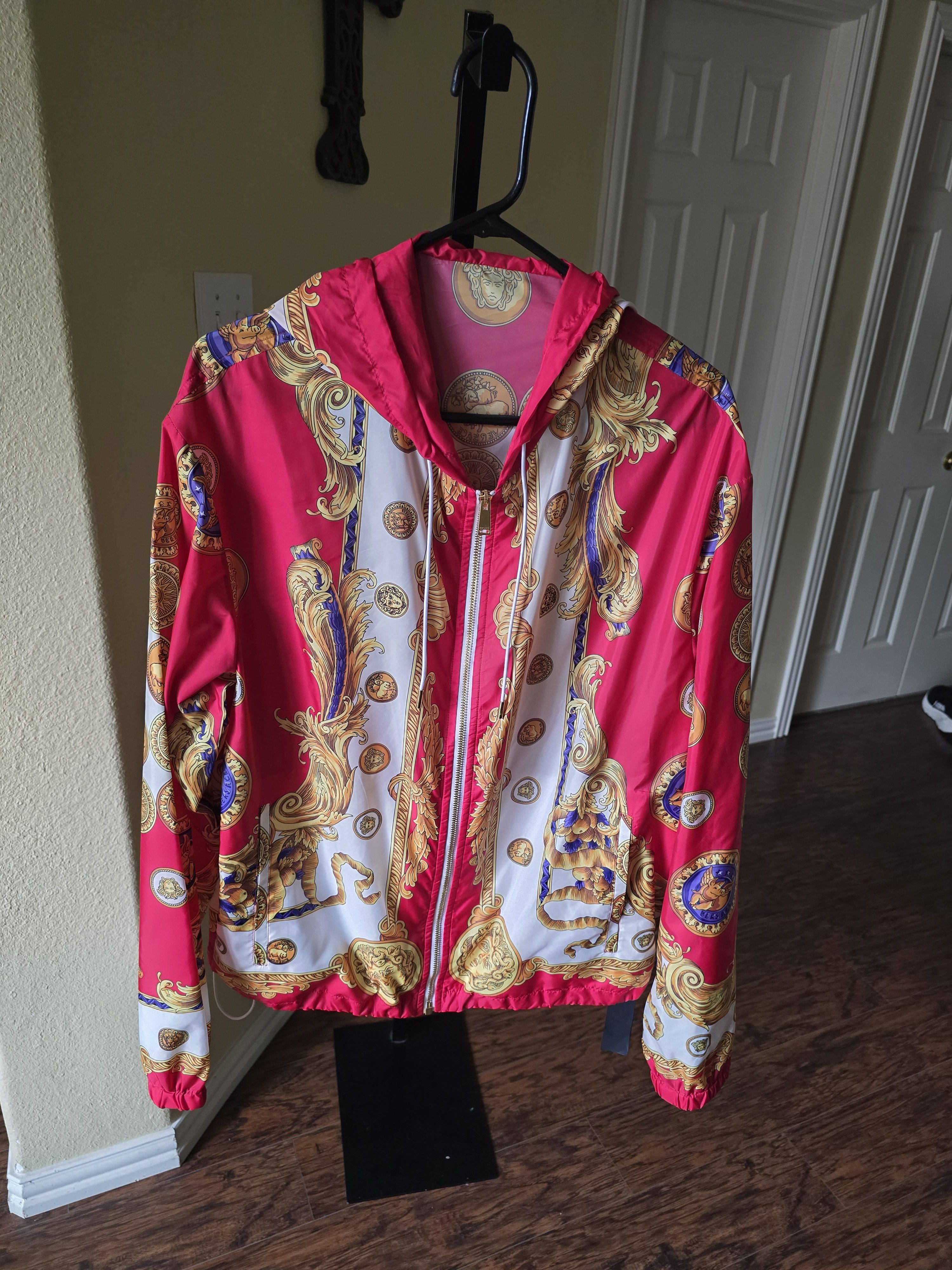 Versace Versace Baroque Print Red & White Zip Hoodie Size L NWT Size US L / EU 52-54 / 3 - 18 Thumbnail