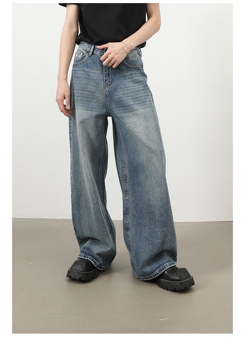 Vintage Japanese retro simple versatile men's wide-leg jeans Size US 32 / EU 48 - 3 Thumbnail