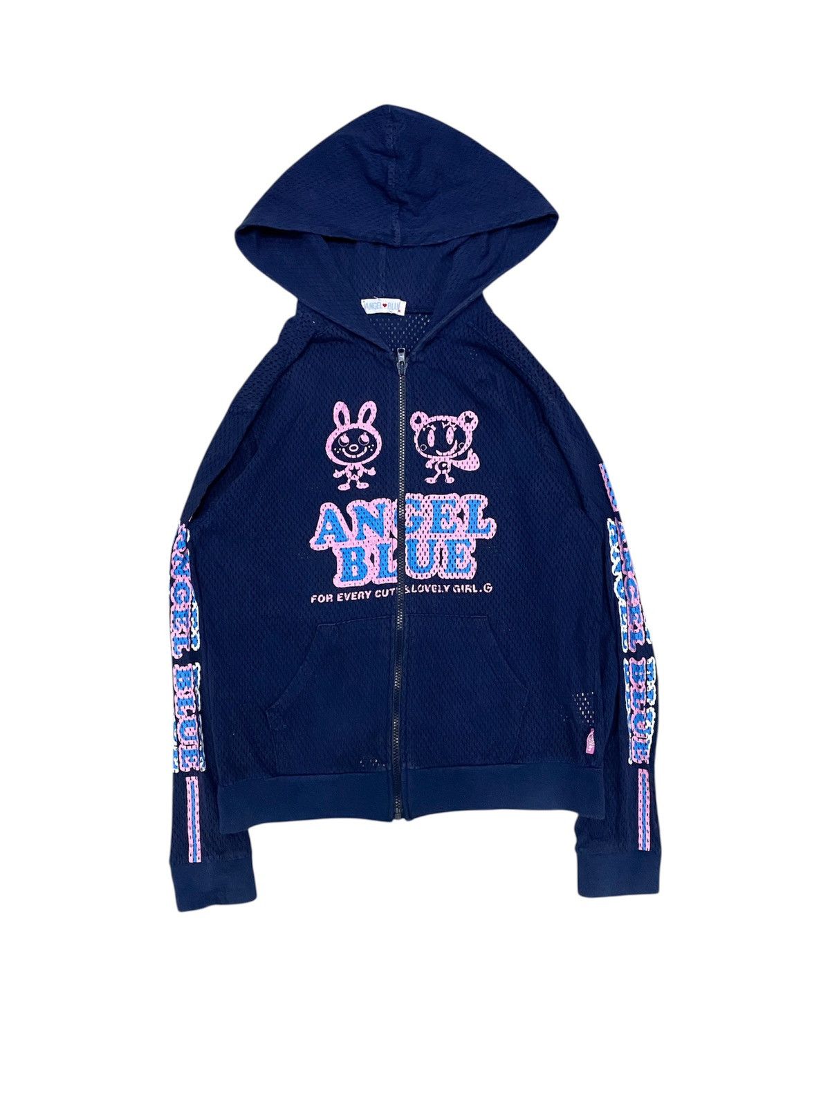 1990s Angle Blue Mesh Pop Hoodie