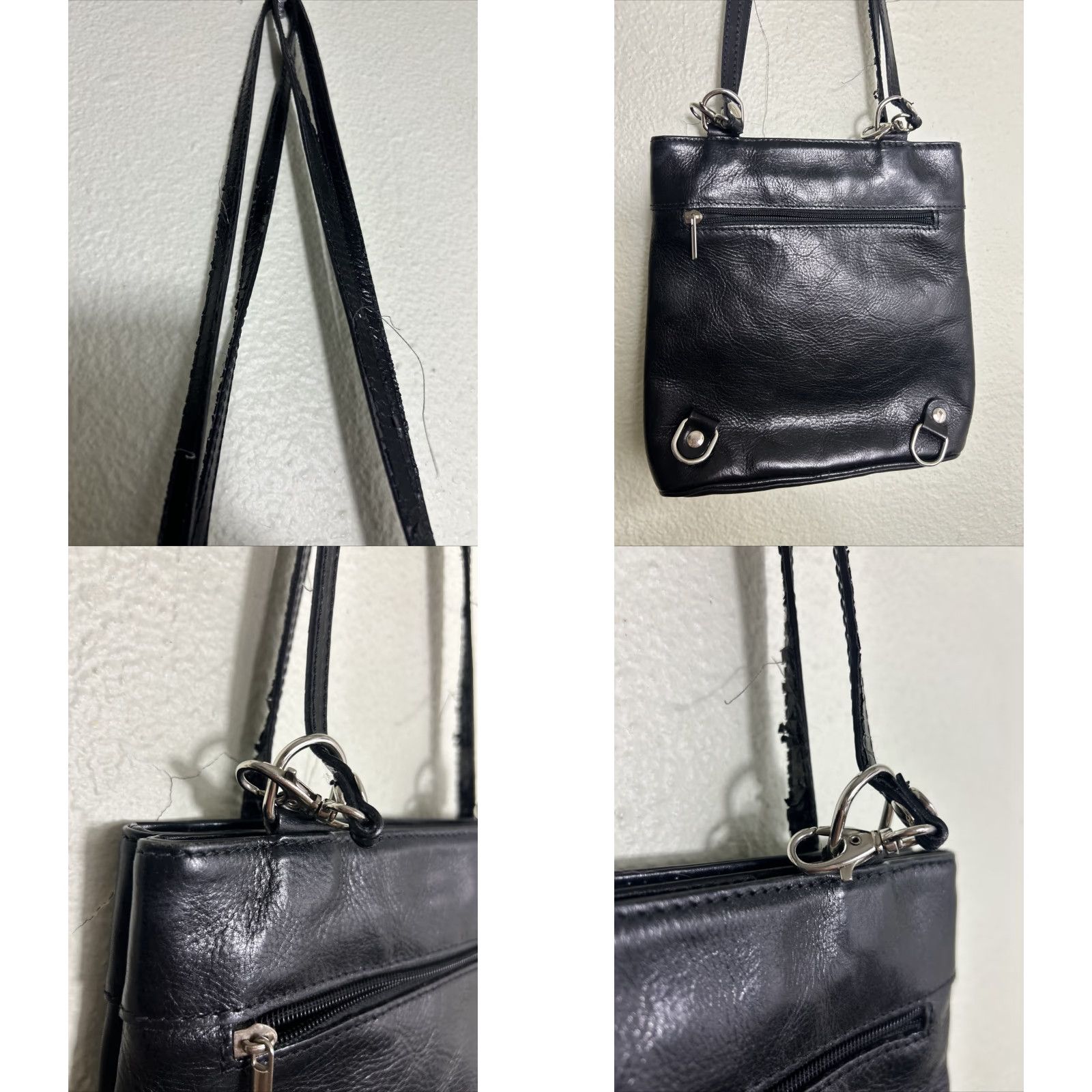 Vintage VINTAGE Pelle Leather Mini Backpack Purse Black Womens 9x9x3 Italy Flaws Size ONE SIZE - 9 Thumbnail