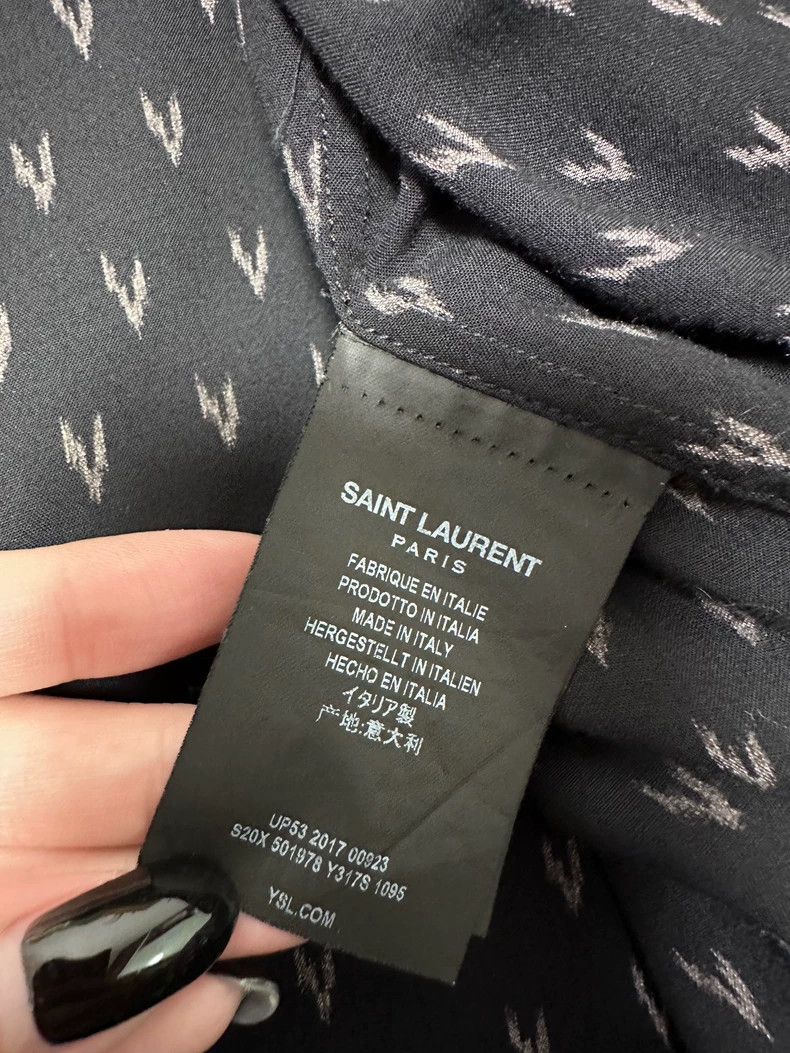 Saint Laurent Paris Saint Laurent Paris Black Y-line polka-dot shirt Size XS / US 0-2 / IT 36-38 - 5 Thumbnail