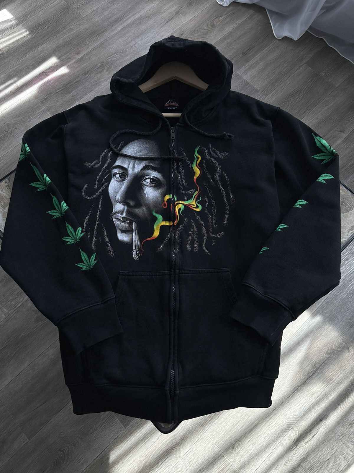Bob Marley × Vintage 🫧Bob Marley Zip Hoodie Size US L / EU 52-54 / 3 - 1 Thumbnail