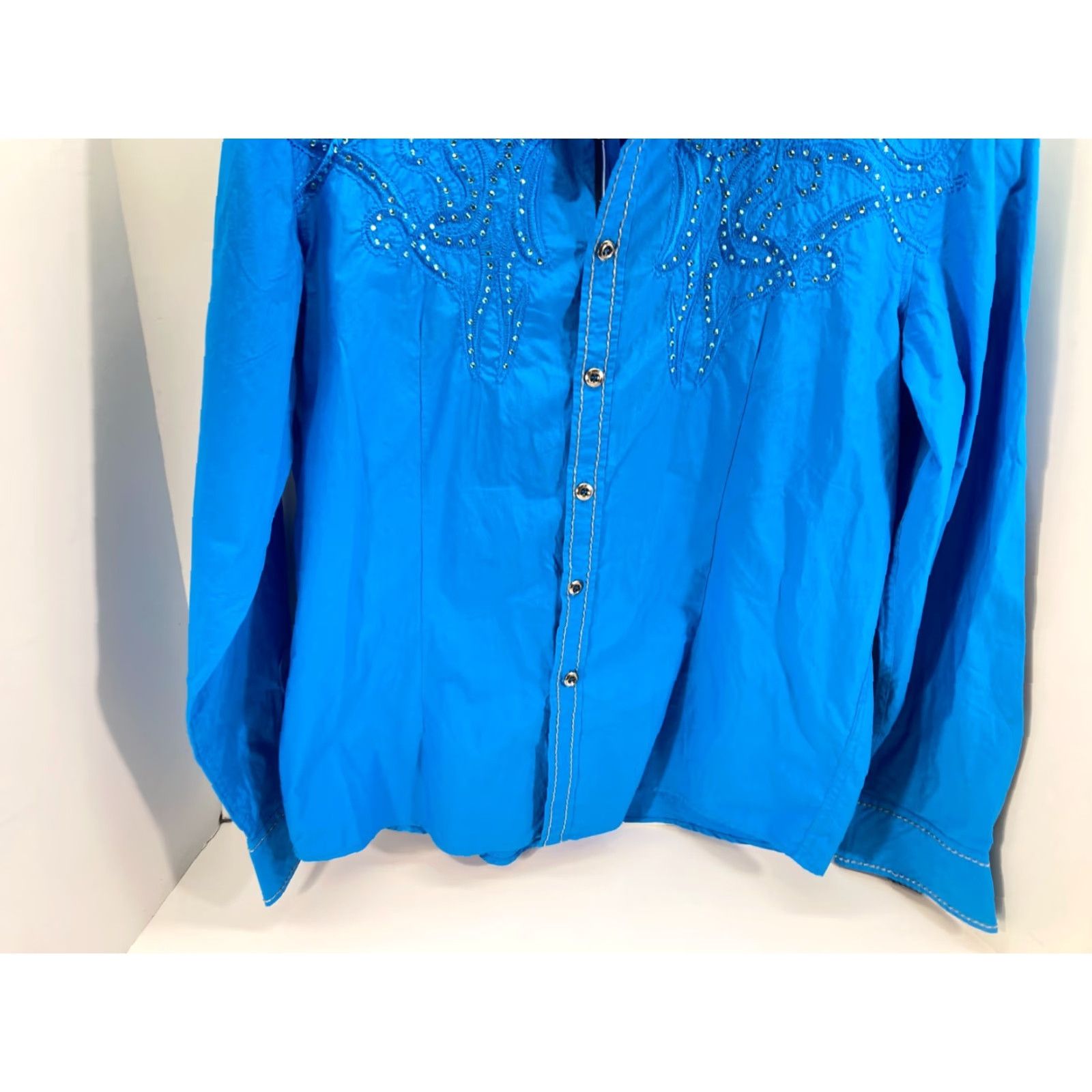 House of CB House of Lords Shirt Western Button Up Mens L Blue Embroidered Embellished Size US L / EU 52-54 / 3 - 5 Thumbnail