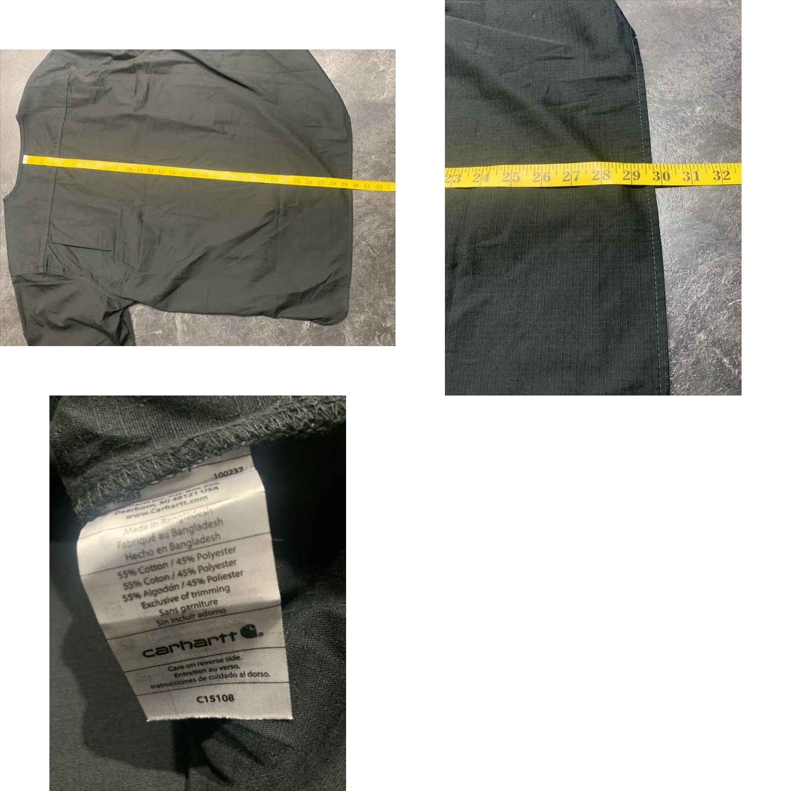 Carhartt CARHARTT Scrub Top Medical Black Short Sleeve Adult Large Rip Stop Mens Size US L / EU 52-54 / 3 - 8 Thumbnail