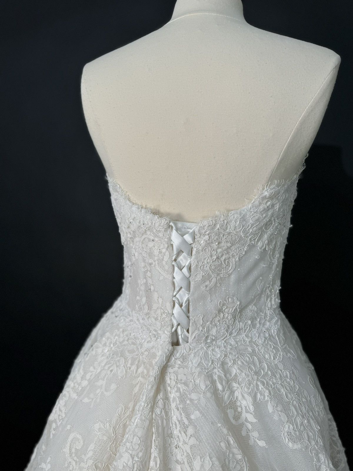 Other Preloved US 8-10 Anna Augusta French corded lace Bridal Gown Size L / US 10 / IT 46 - 6 Thumbnail